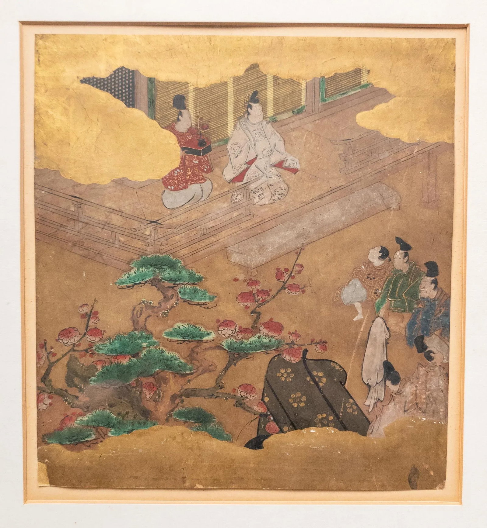 19th Century Japanese Late Edo Period Watercolor Painting With Figures - 2