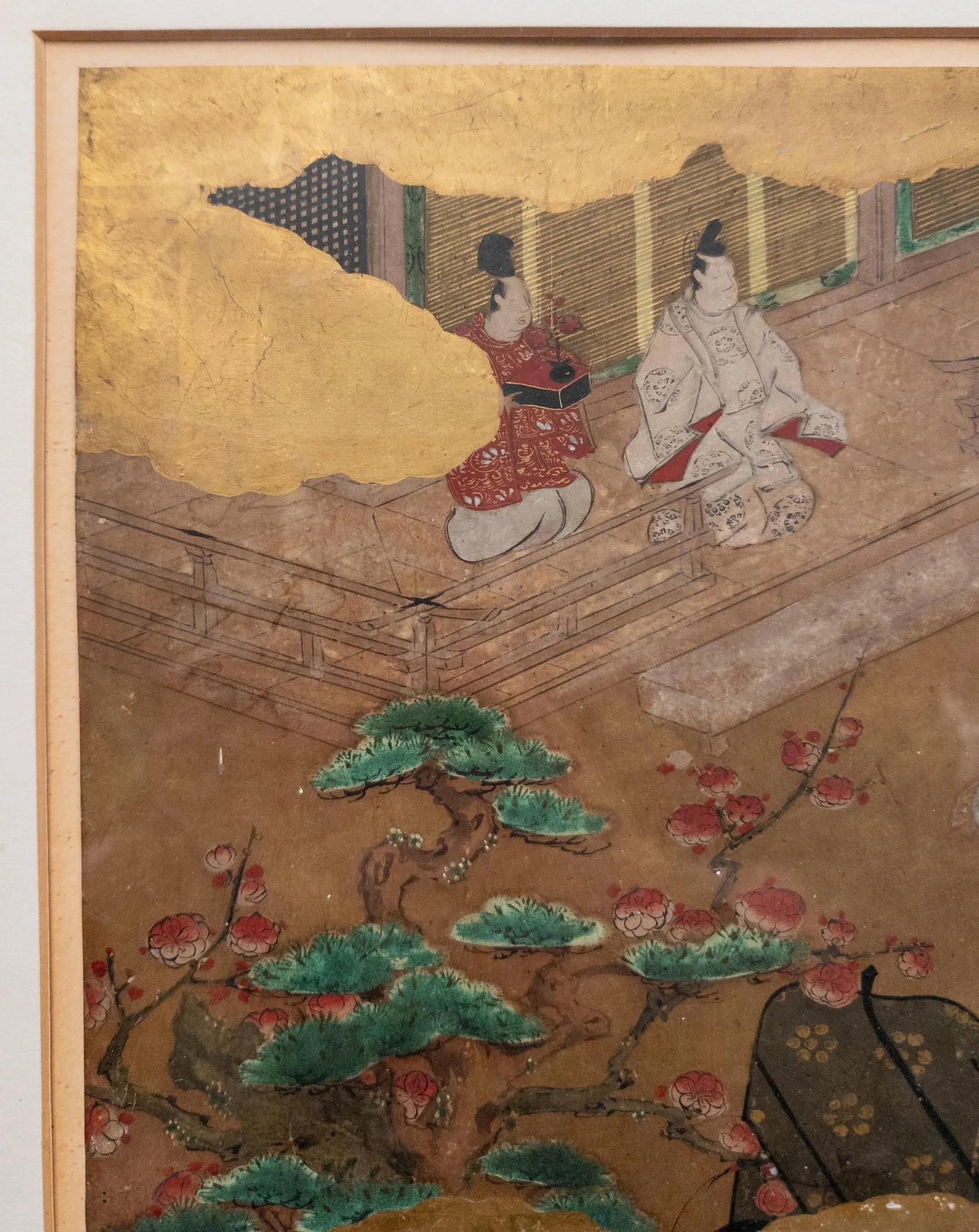 19th Century Japanese Late Edo Period Watercolor Painting With Figures - 7