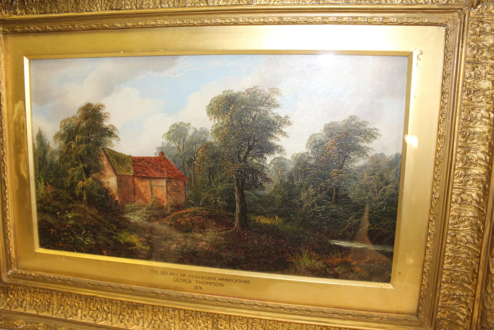 Antique English Oil Painting Country Scene 1876 Signed, Framed - 2