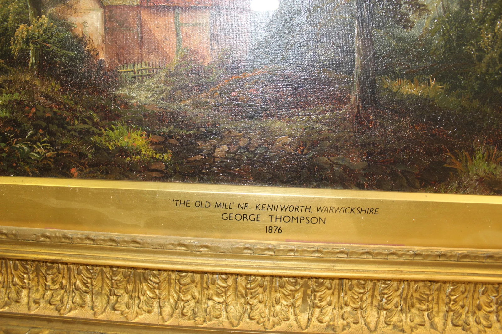 Antique English Oil Painting Country Scene 1876 Signed, Framed - 3