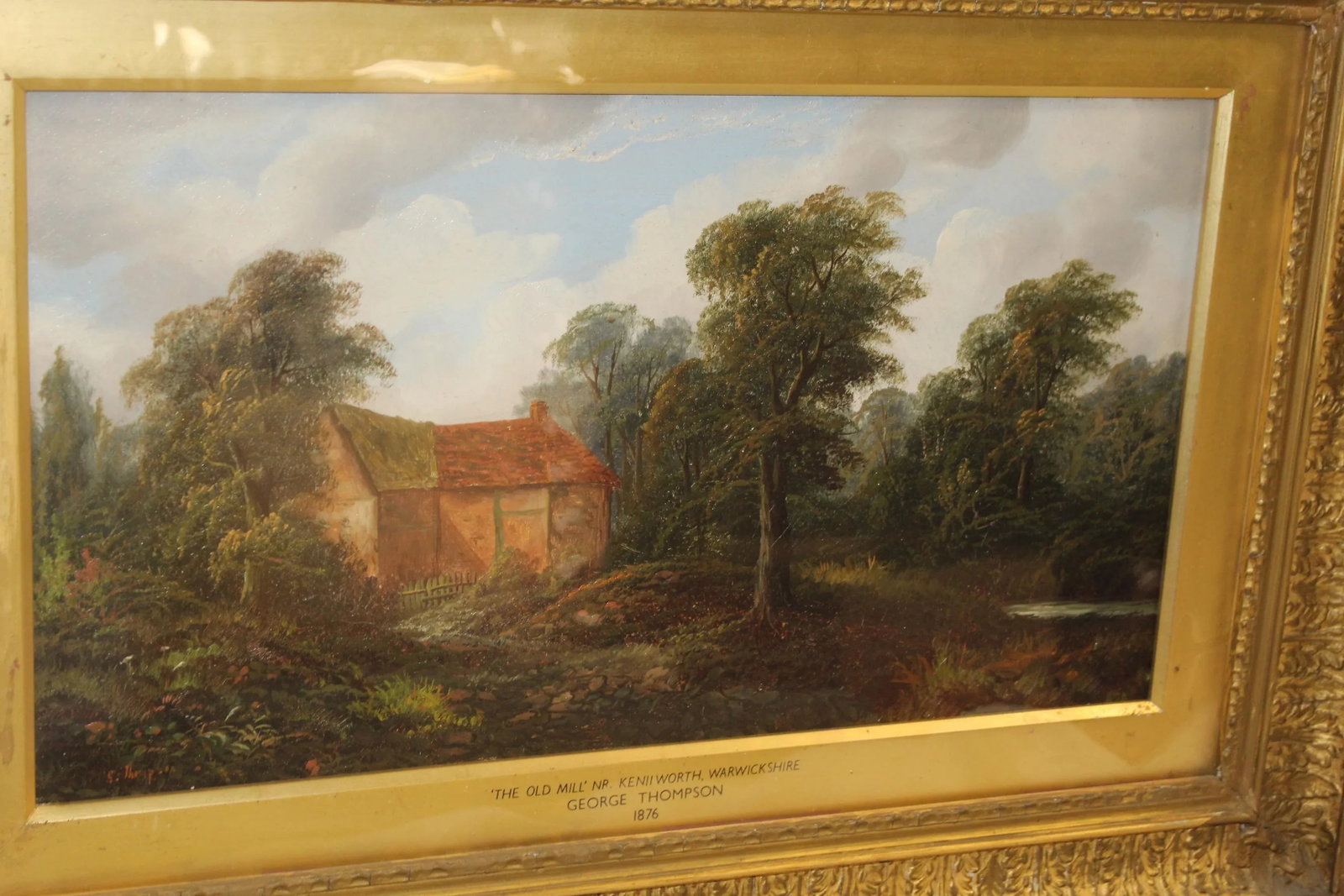 Antique English Oil Painting Country Scene 1876 Signed, Framed - 4