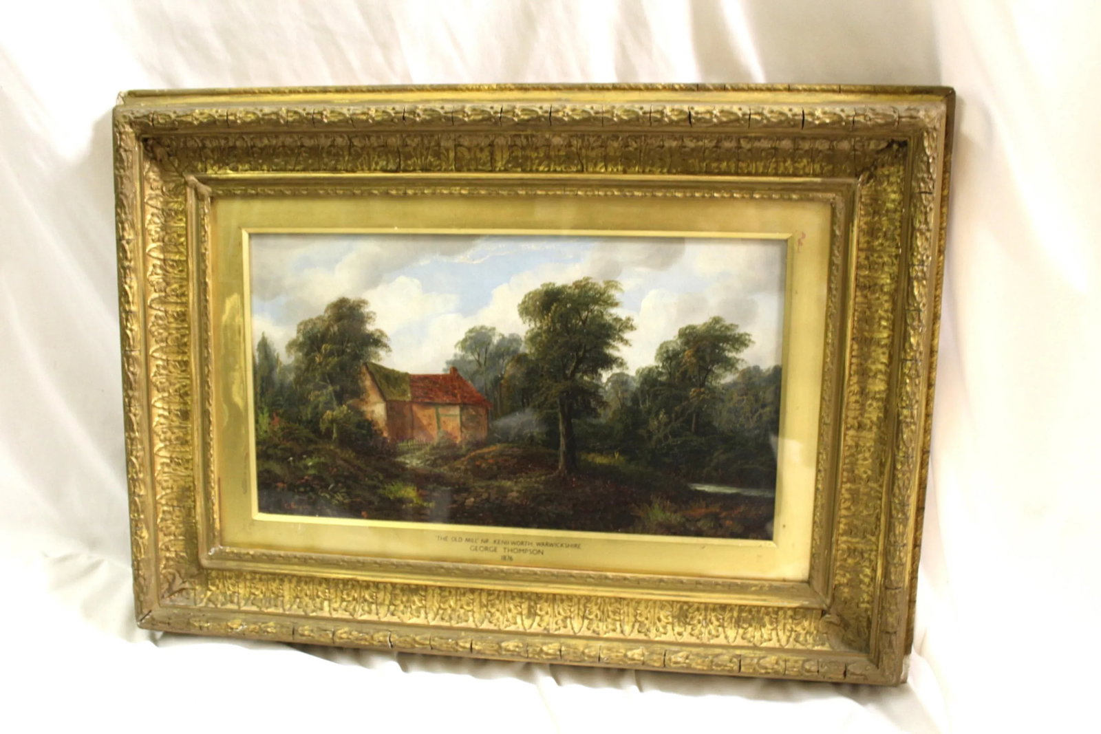Antique English Oil Painting Country Scene 1876 Signed, Framed - 8