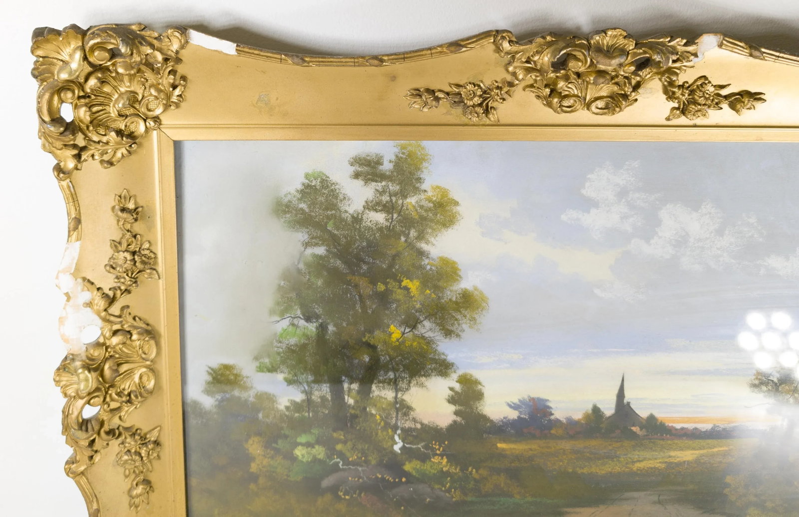 19th Century Pastel Luminist Landscape Painting in Frame - 7