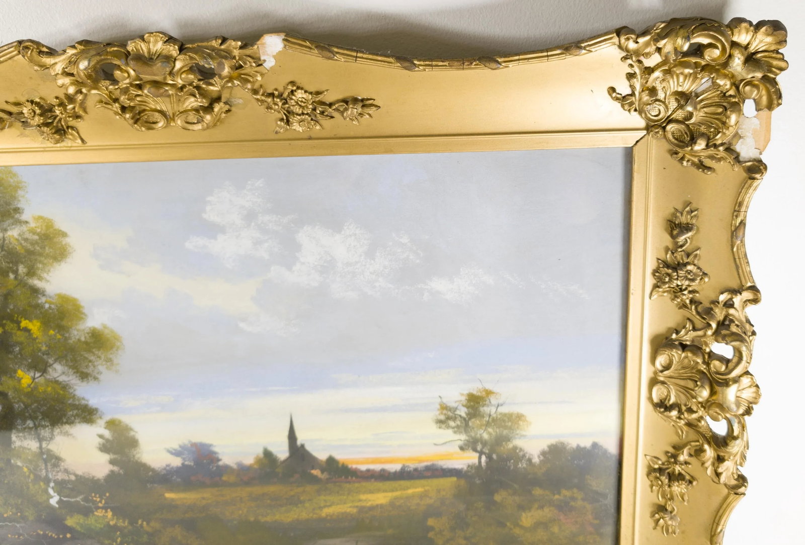19th Century Pastel Luminist Landscape Painting in Frame - 8