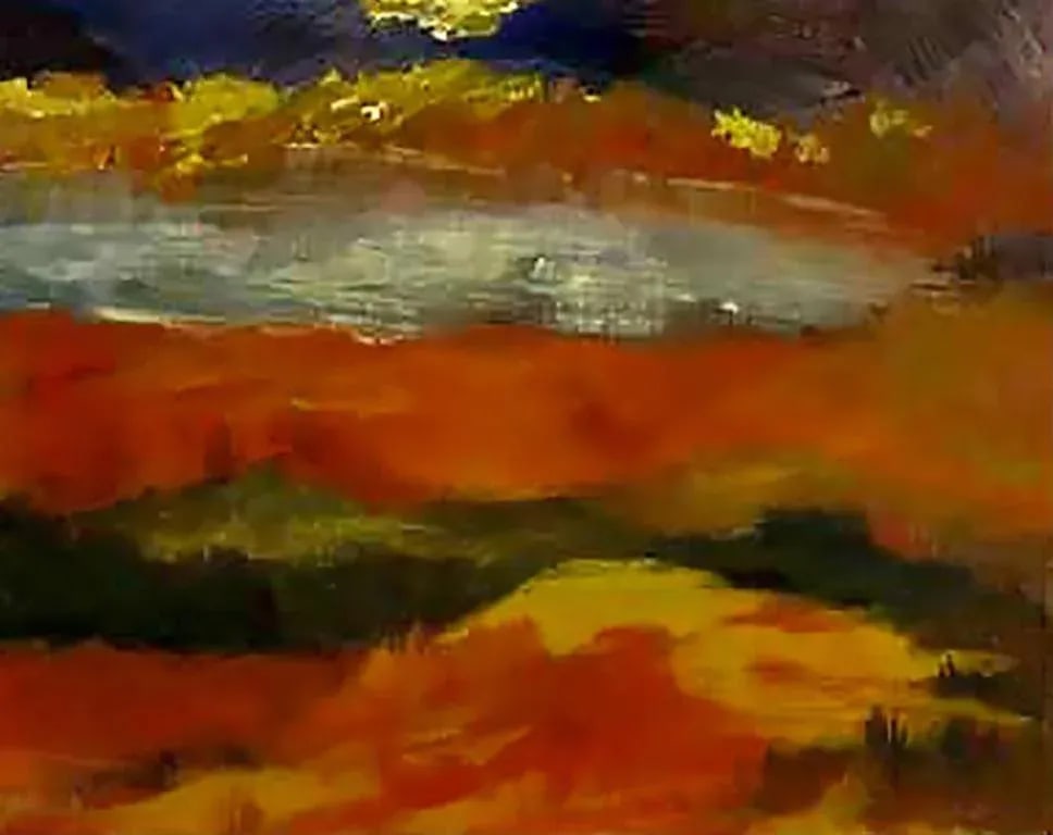 Expressionist Landscape Oil Painting by Barbara Leadabrand, American,(1922-1994) - 2