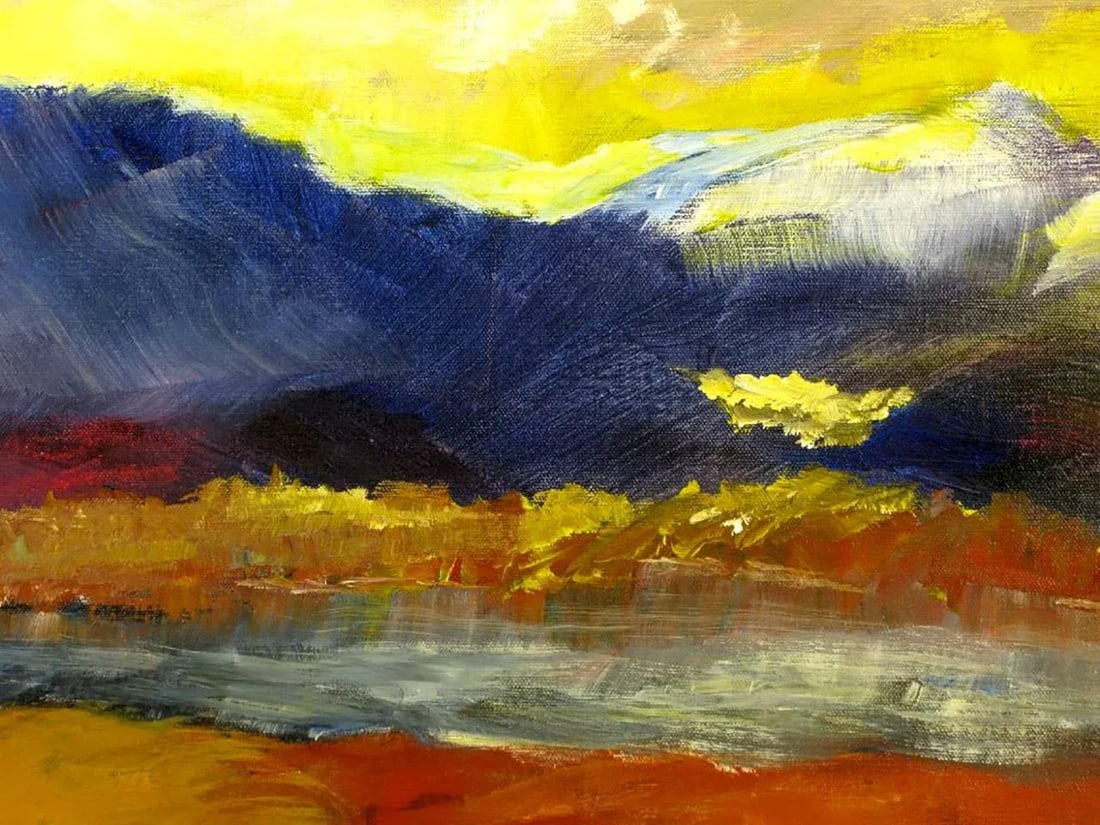 Expressionist Landscape Oil Painting by Barbara Leadabrand, American,(1922-1994) - 5