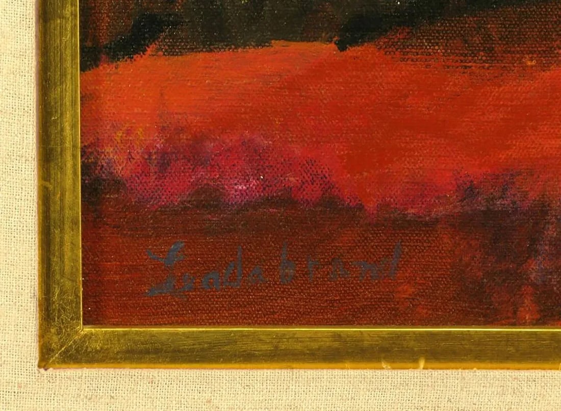 Expressionist Landscape Oil Painting by Barbara Leadabrand, American,(1922-1994) - 7
