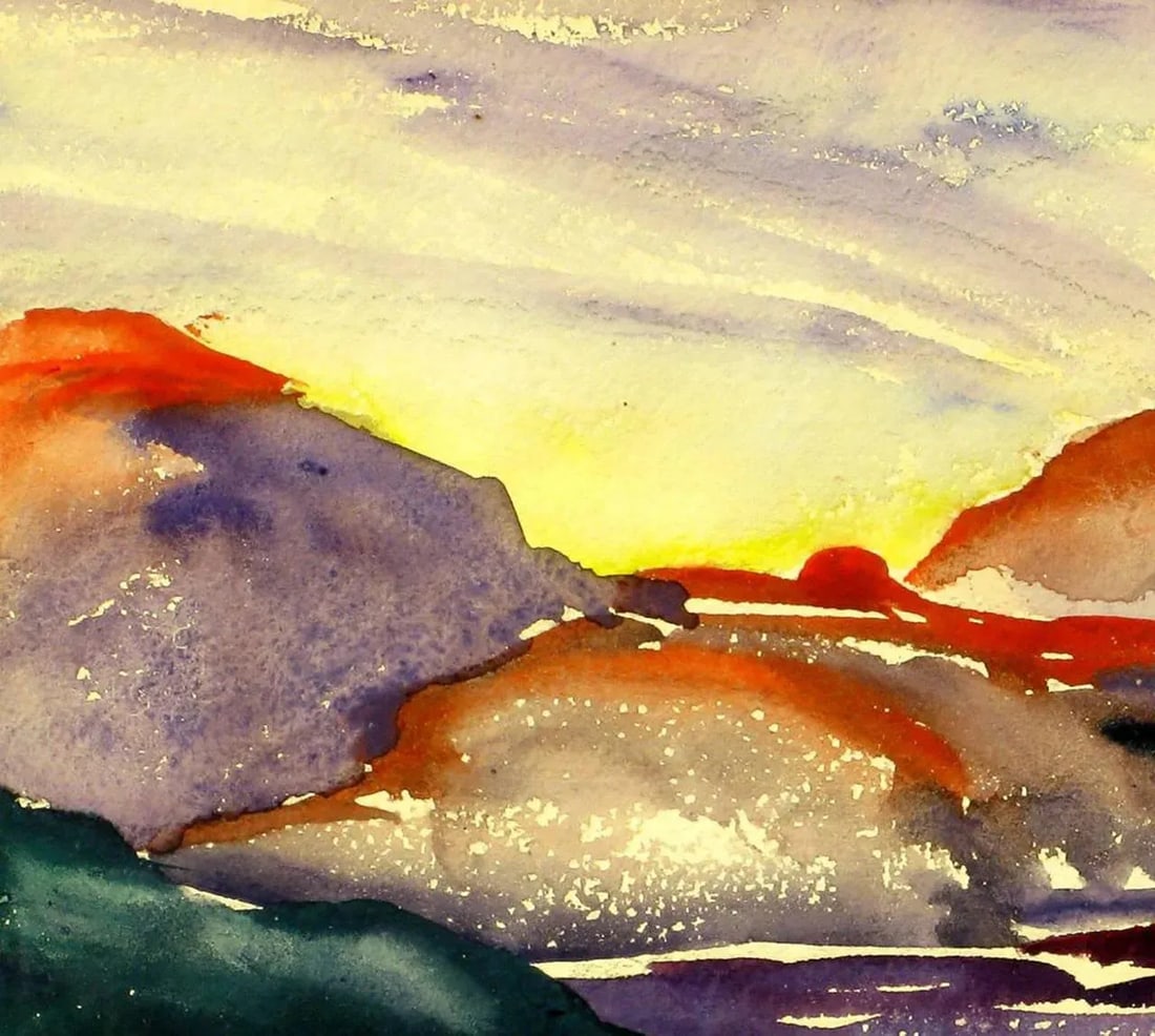 Vibrant Water Color of a Mountain Homestead, Signed Brockway - 6