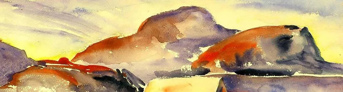 Vibrant Water Color of a Mountain Homestead, Signed Brockway - 8