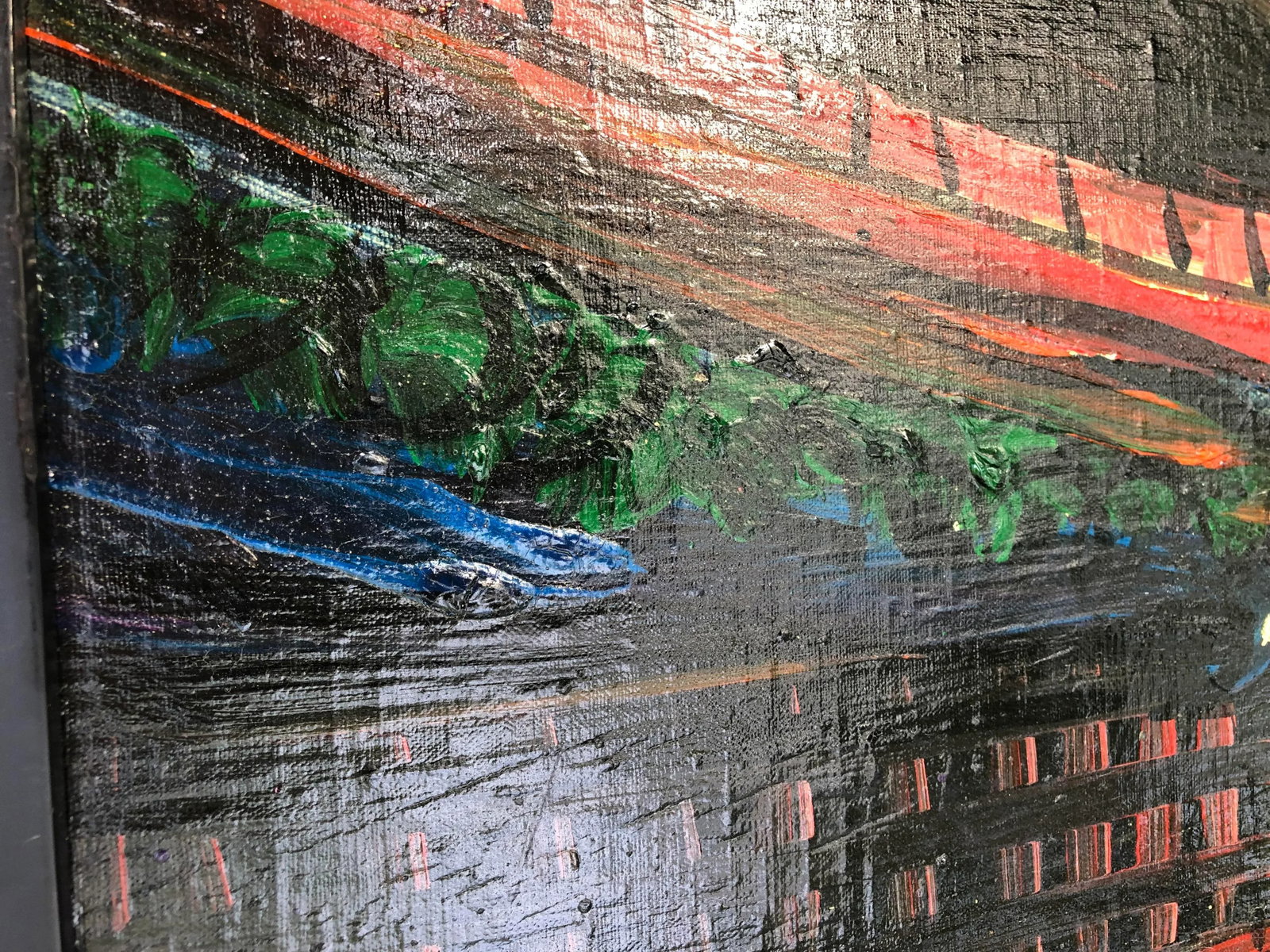 2003 Peter Robert Keil Signed 'Metropolis of Los Angeles Intricat Freeway' Abstract Cityscape Purple - 10