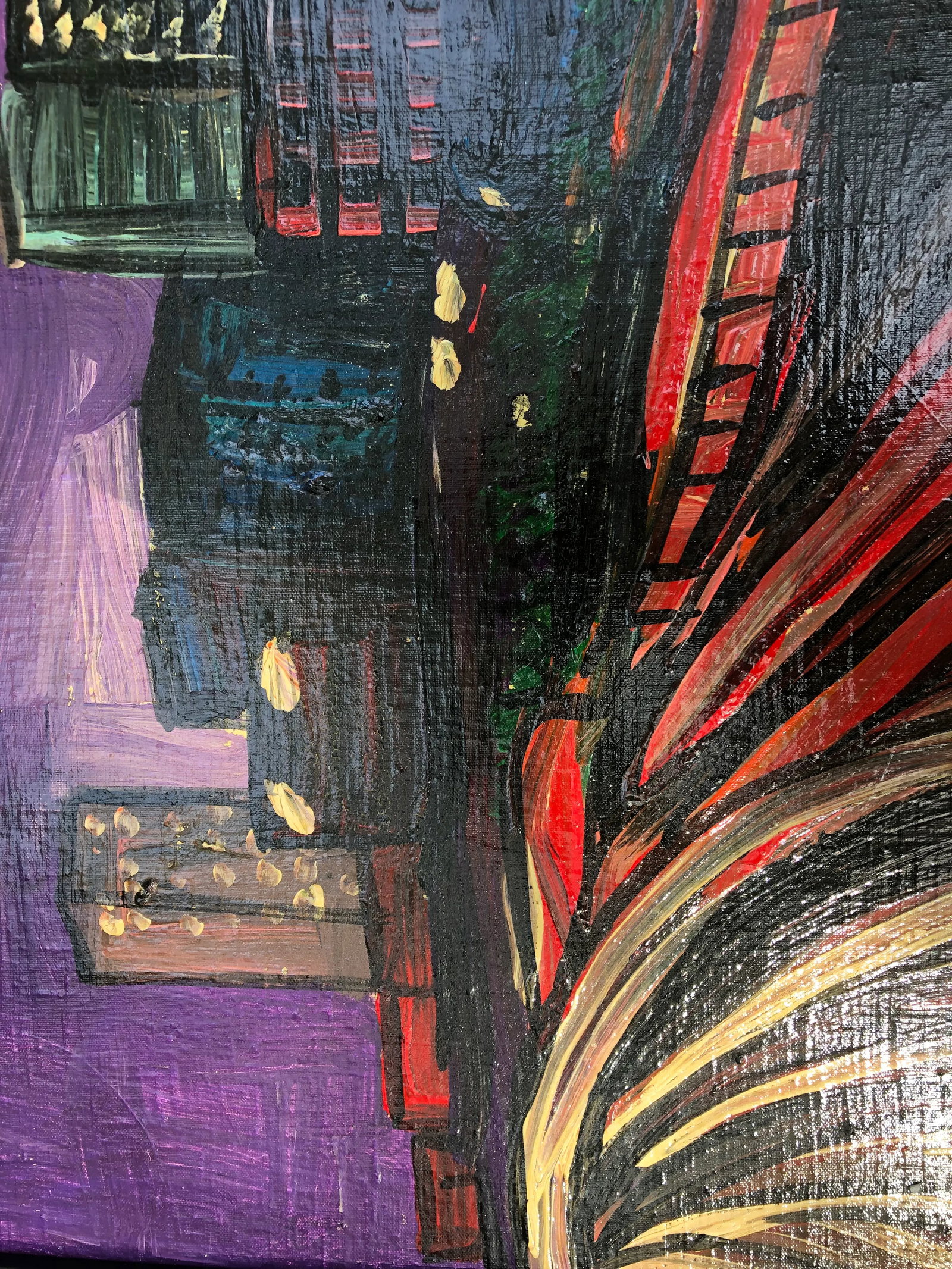 2003 Peter Robert Keil Signed 'Metropolis of Los Angeles Intricat Freeway' Abstract Cityscape Purple - 3