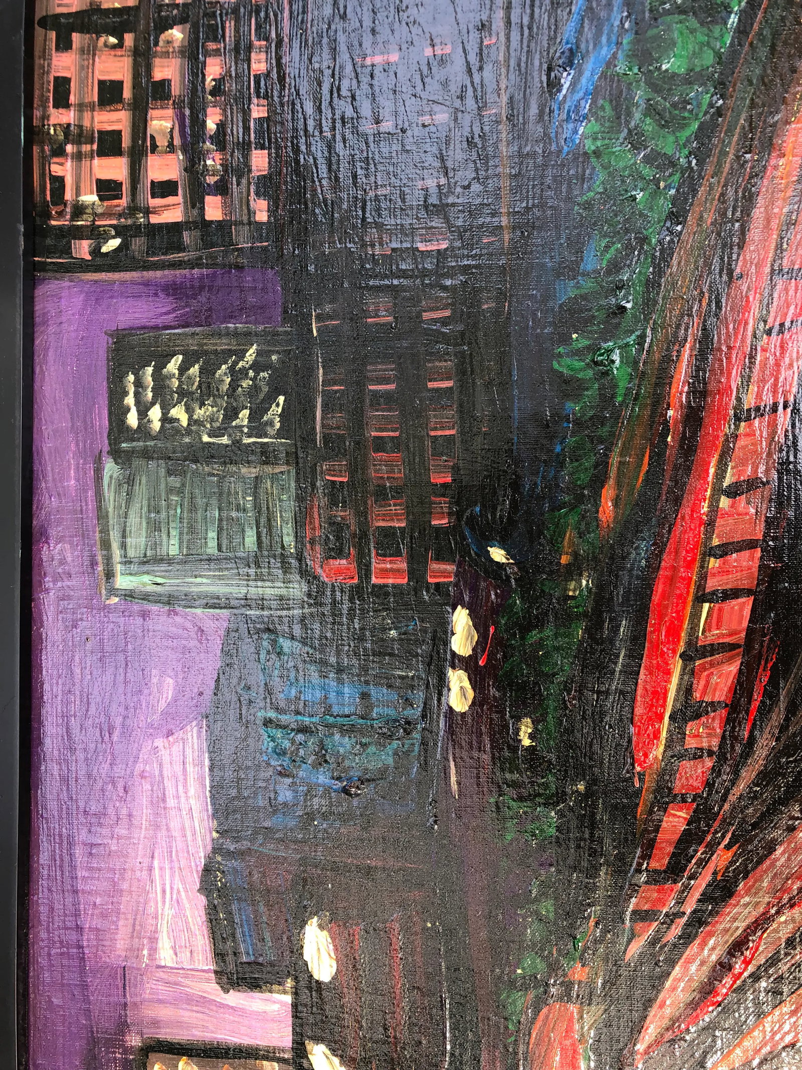 2003 Peter Robert Keil Signed 'Metropolis of Los Angeles Intricat Freeway' Abstract Cityscape Purple - 4