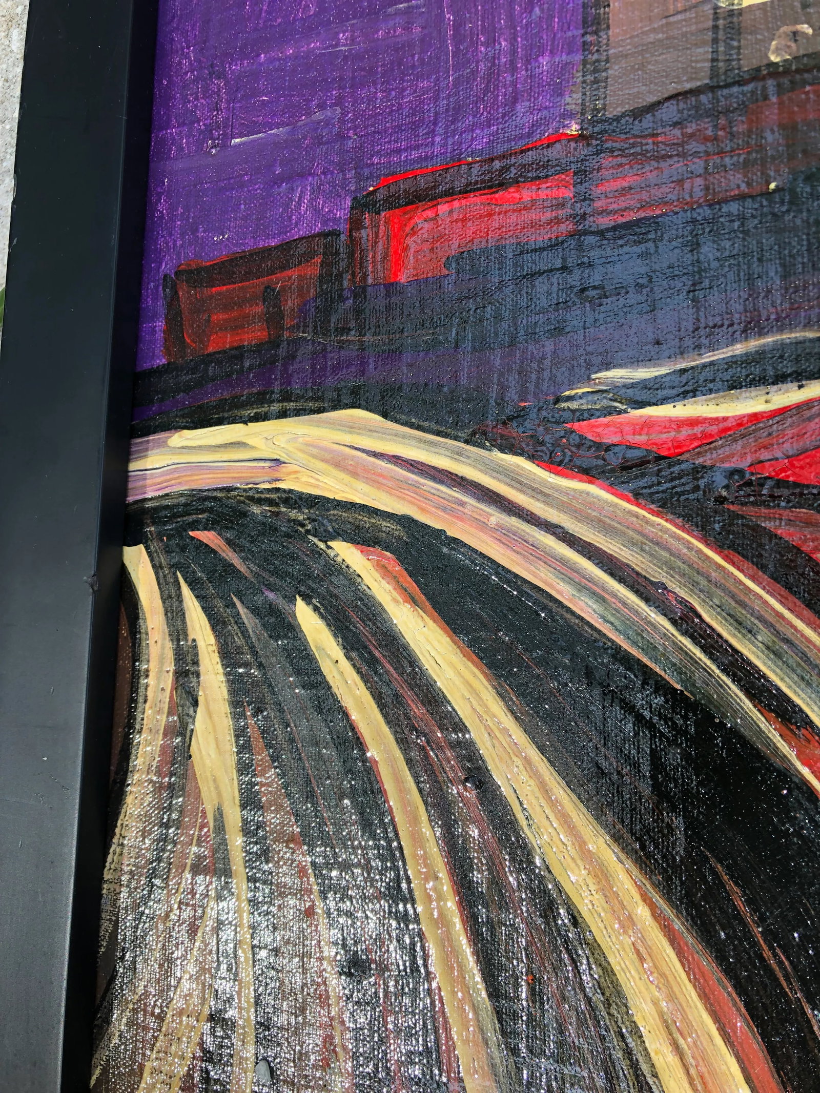2003 Peter Robert Keil Signed 'Metropolis of Los Angeles Intricat Freeway' Abstract Cityscape Purple - 8