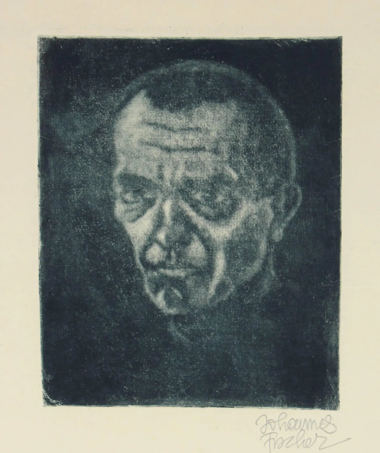 Johannes Fischer Secessionist Self-Portrait Etching on Paper, Circa 1920 - 2