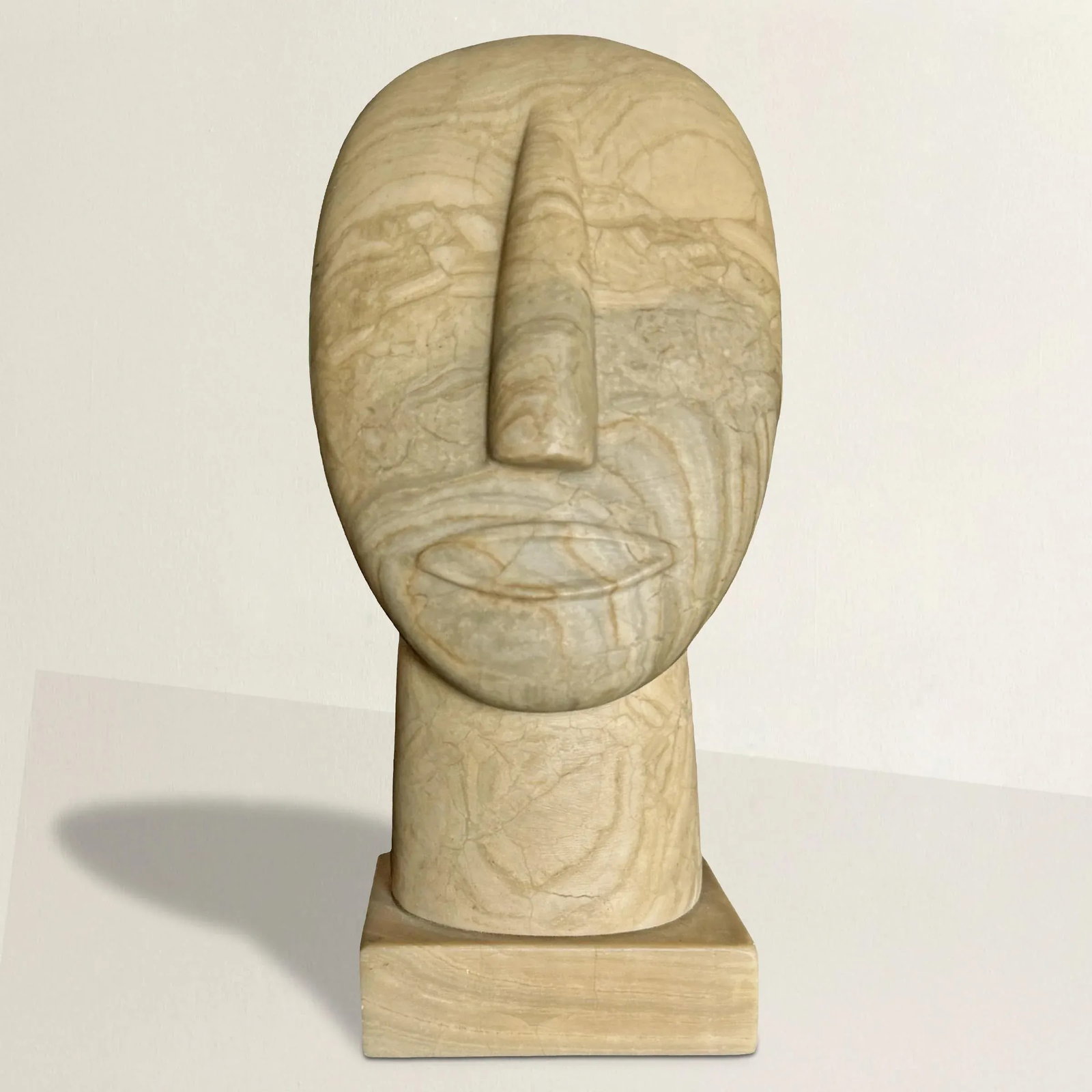 Modernist Carved Stone Portrait Bust - 2