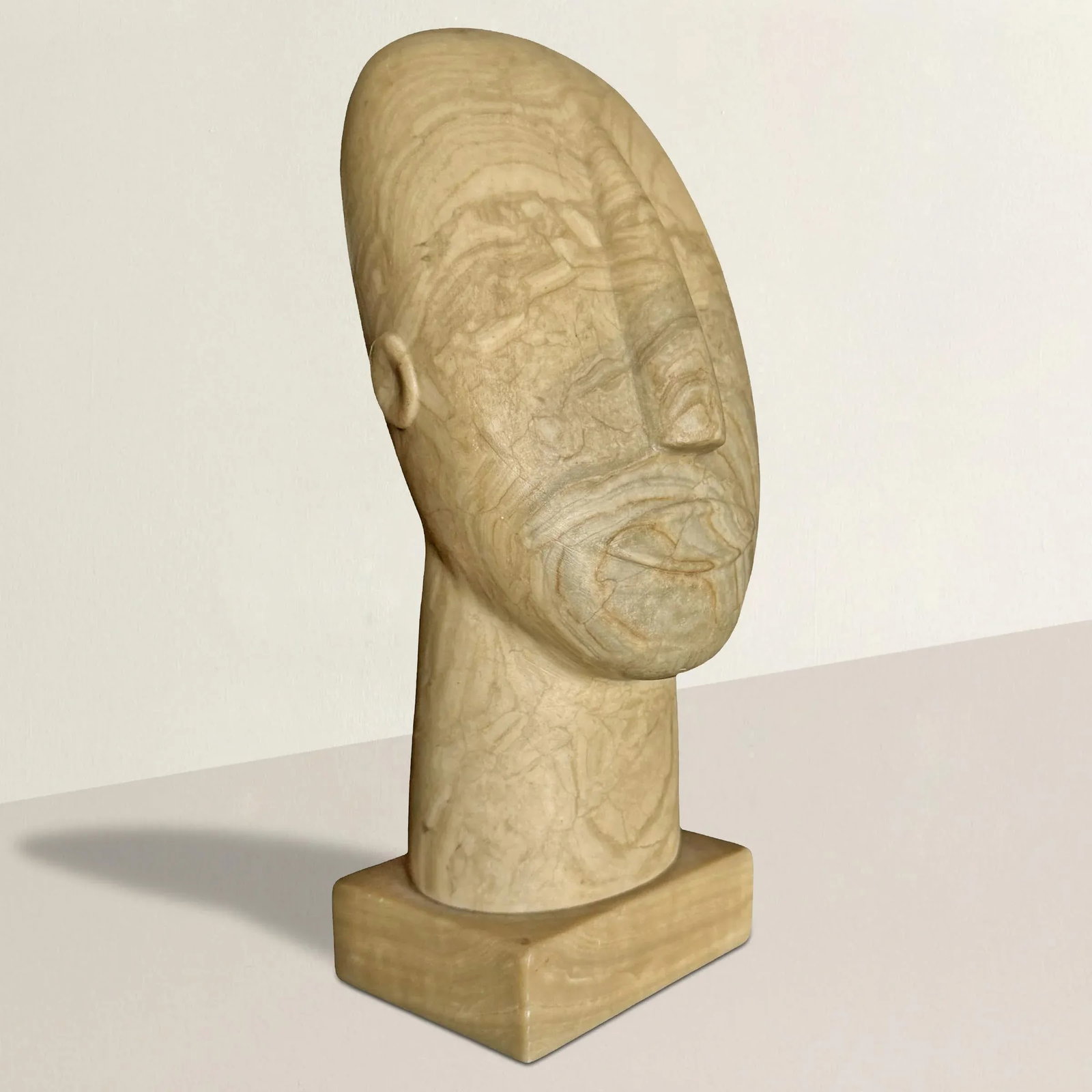 Modernist Carved Stone Portrait Bust - 3