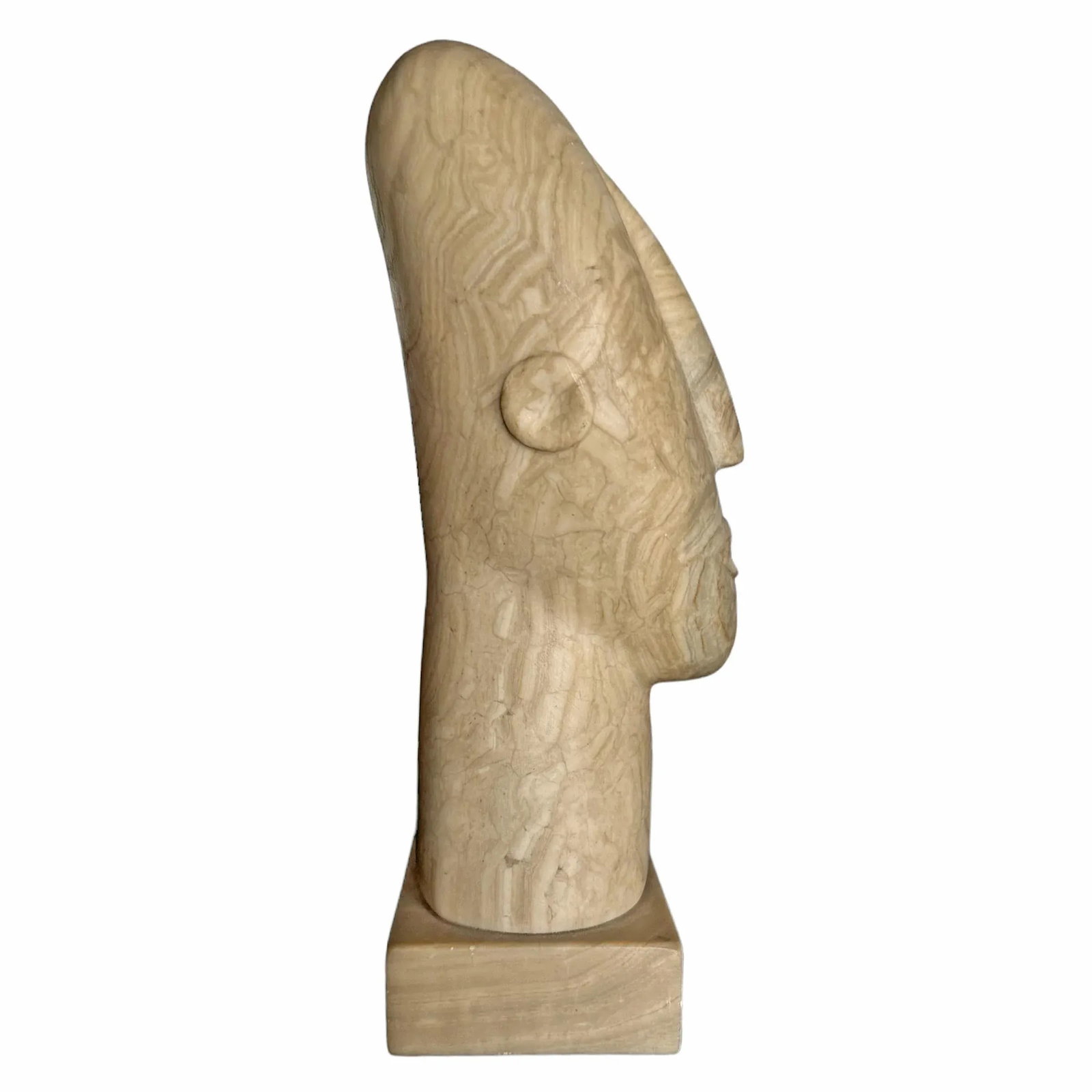 Modernist Carved Stone Portrait Bust - 5