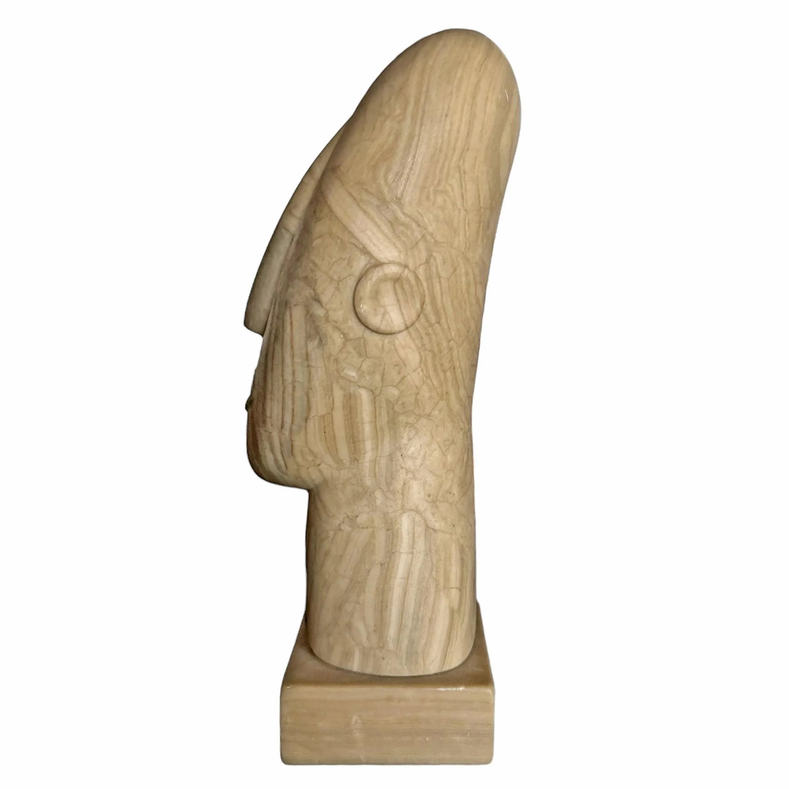 Modernist Carved Stone Portrait Bust - 7