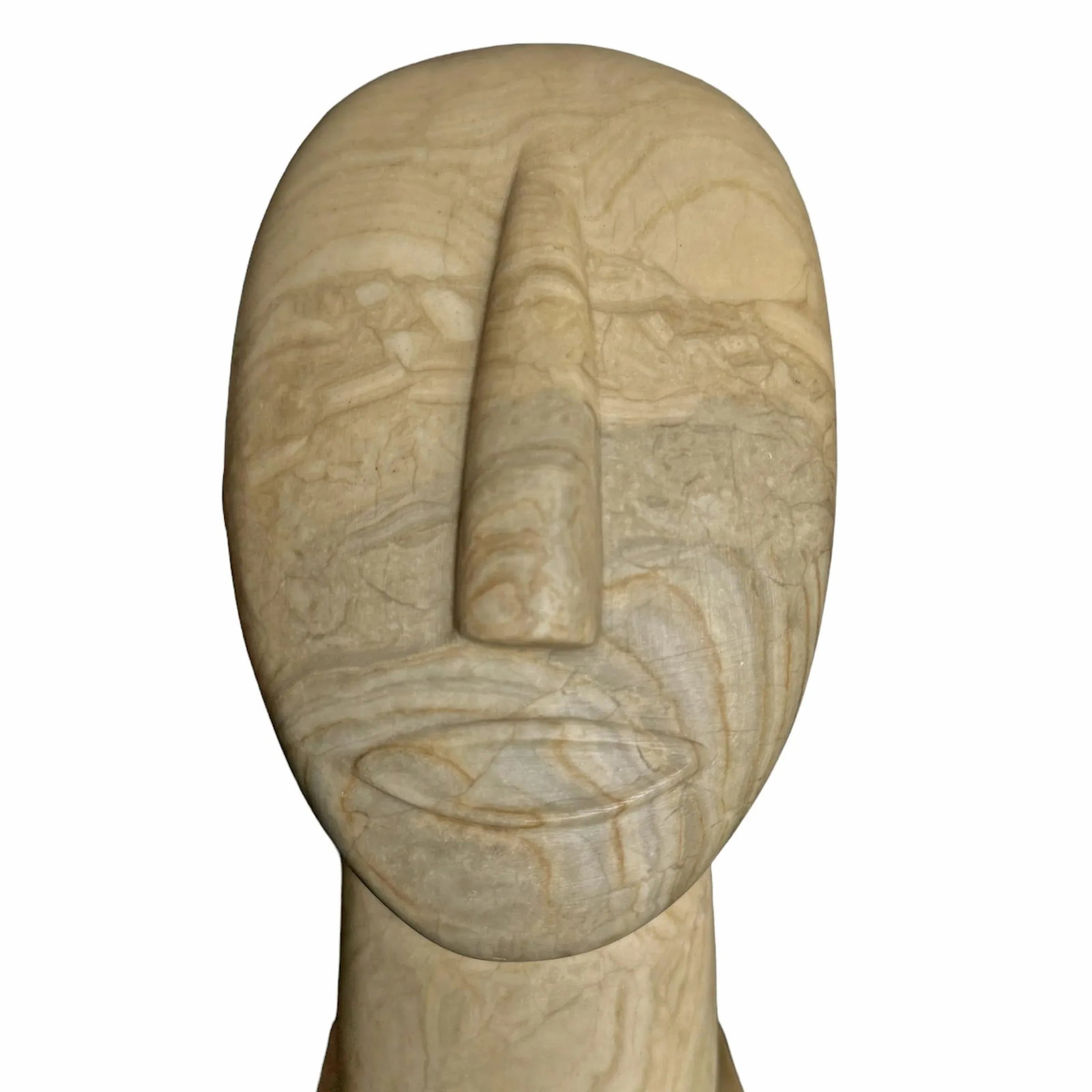 Modernist Carved Stone Portrait Bust - 8