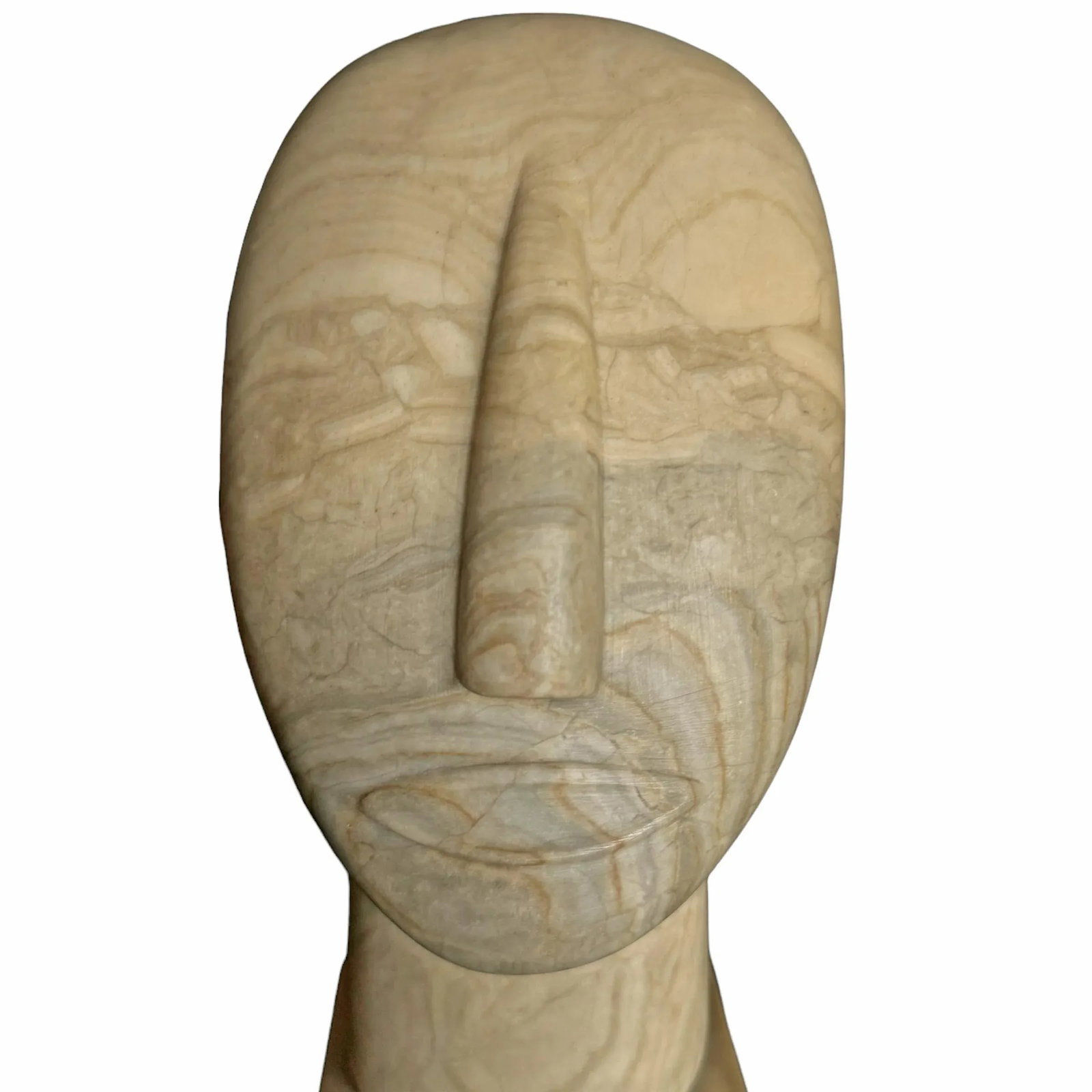 Modernist Carved Stone Portrait Bust - 9