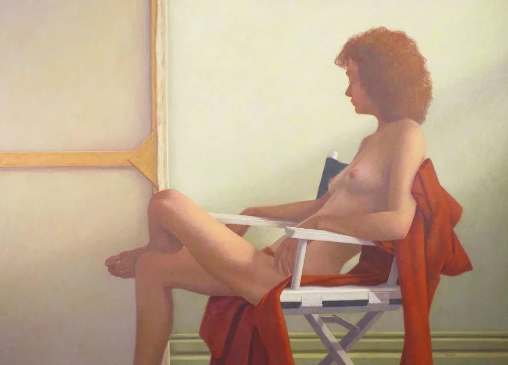 Robert Kinsell 56" X 41" Oil Painting of Nude Woman at Repose - 2