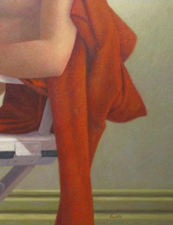 Robert Kinsell 56" X 41" Oil Painting of Nude Woman at Repose - 5