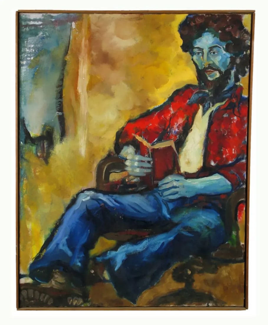 Large and Colorful Expressionist Portrait Signed an Hua Hsiung - 2