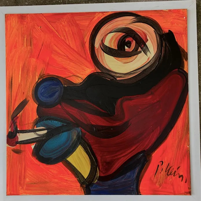 Vintage Abstract Signed Expressionist Portrait Painting by Peter Robert Keil With Certificate of Aut - 11
