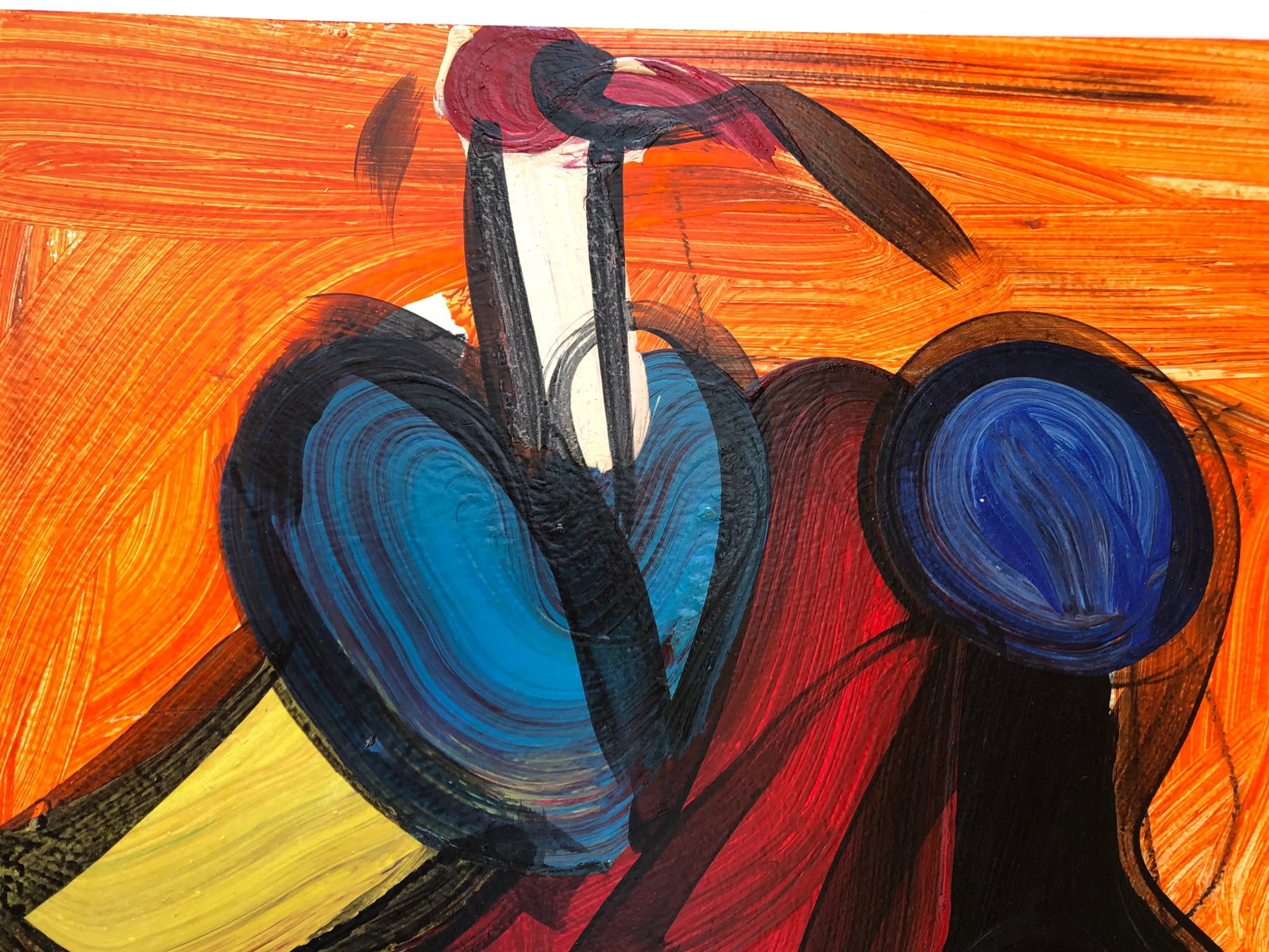Vintage Abstract Signed Expressionist Portrait Painting by Peter Robert Keil With Certificate of Aut - 4
