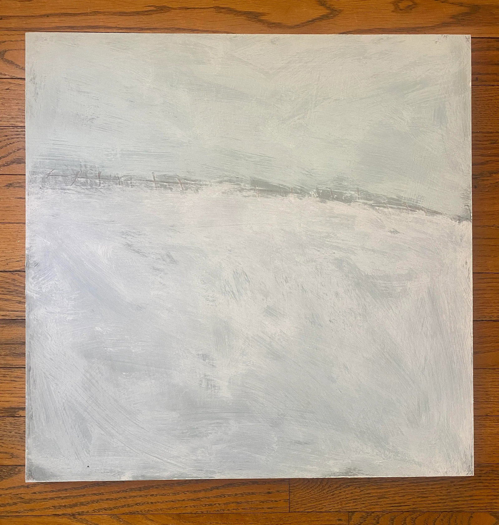 Sarah Trundle, Abstract Horizon Line Landscape Painting, "Wintering" - 2