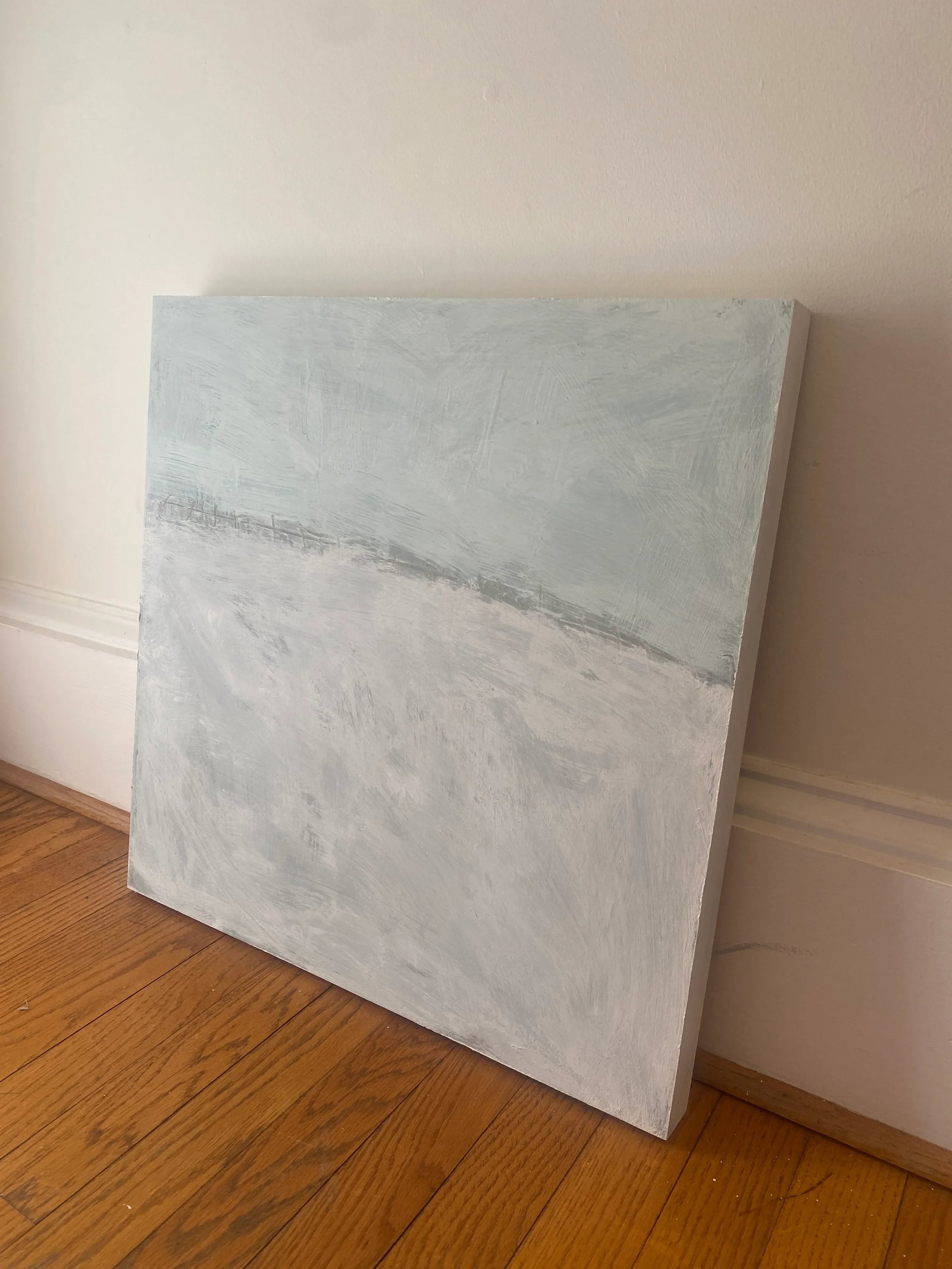 Sarah Trundle, Abstract Horizon Line Landscape Painting, "Wintering" - 4