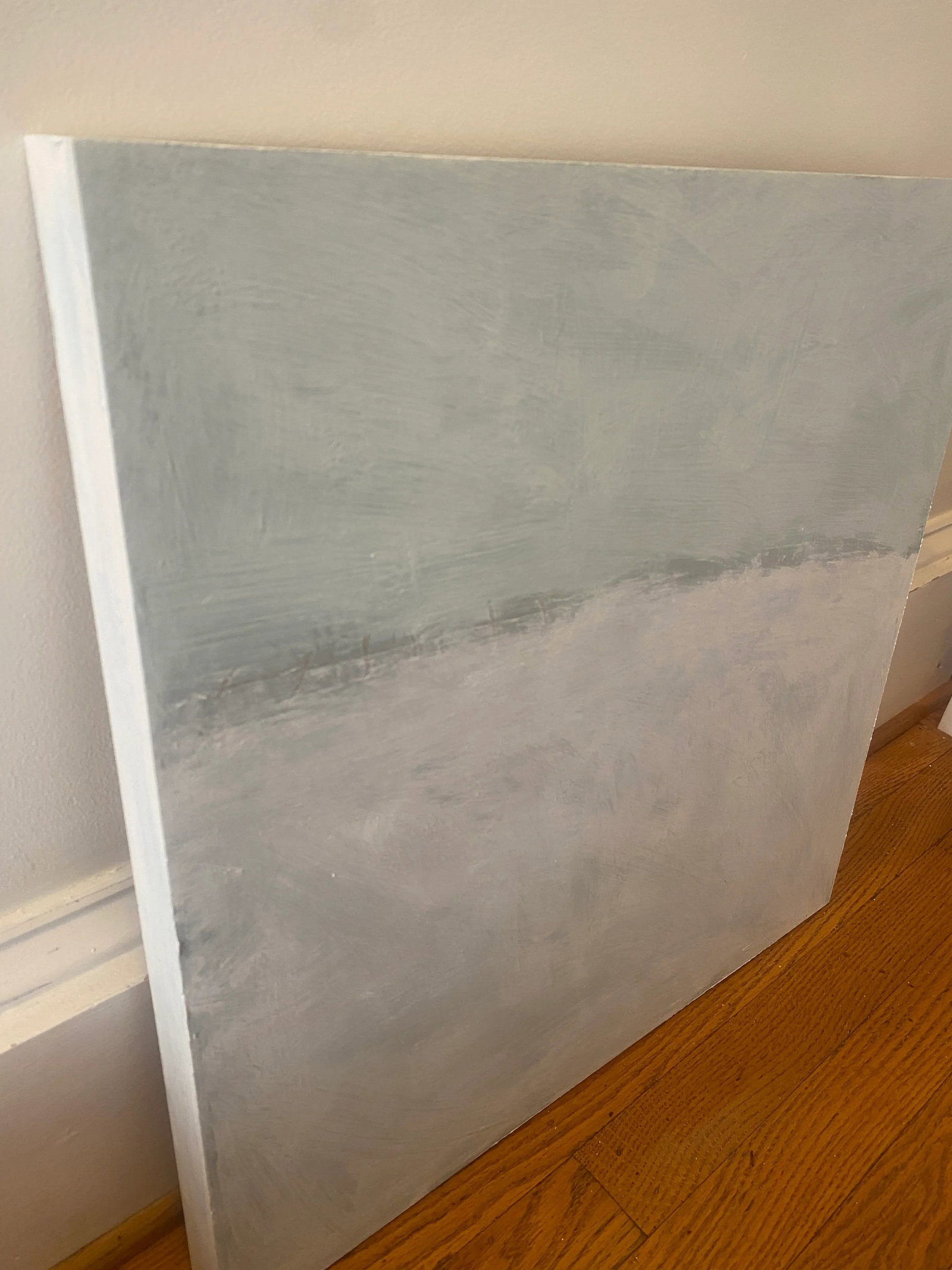 Sarah Trundle, Abstract Horizon Line Landscape Painting, "Wintering" - 5