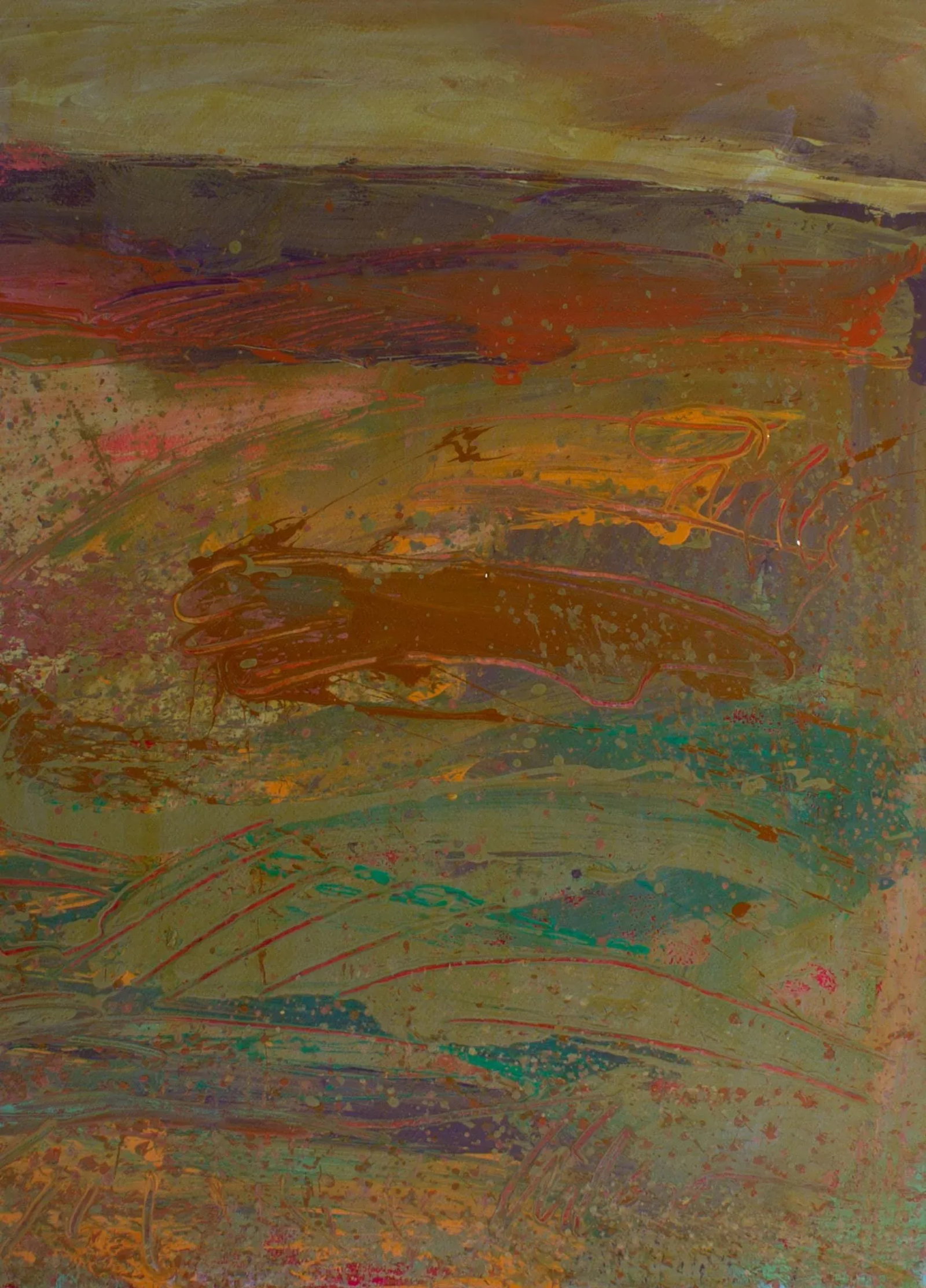 1980s Abstract Landscape Acrylic Painting by Harry Hilson - 2