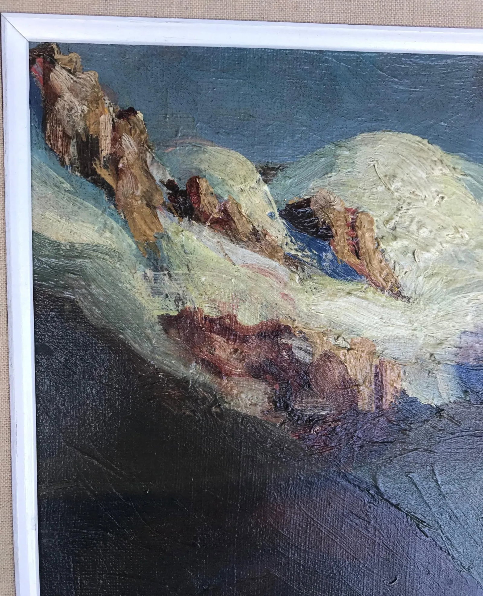1930s Vintage Ruth Durlacher Alpine Landscape Oil on Canvas Framed Painting - 6