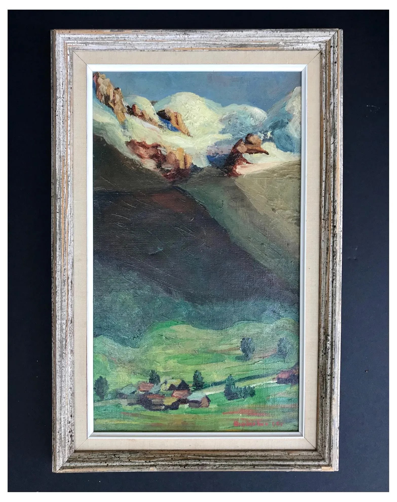 1930s Vintage Ruth Durlacher Alpine Landscape Oil on Canvas Framed Painting - 9