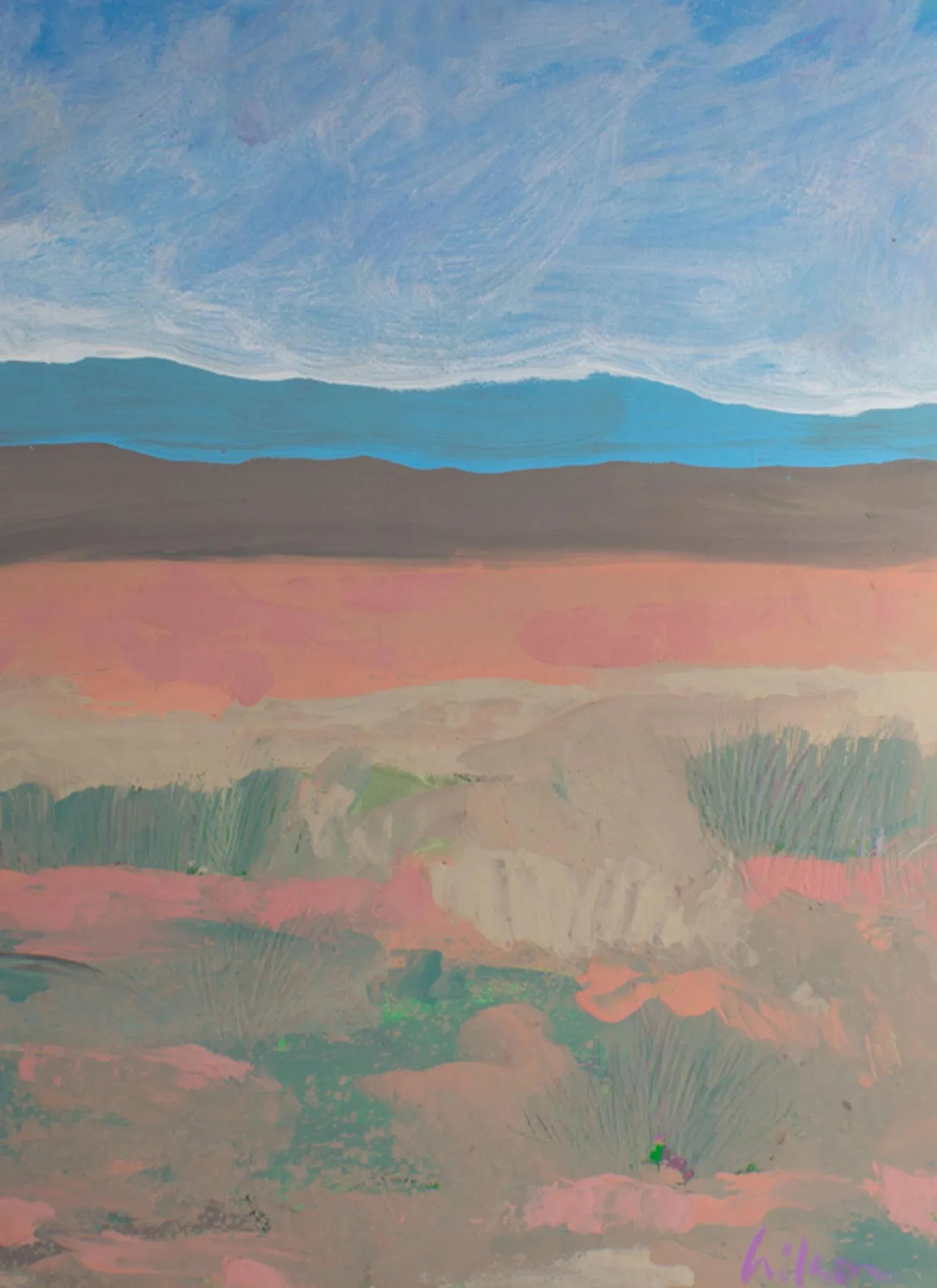 1980s Abstract Landscape Acrylic Painting by Harry Hilson - 3