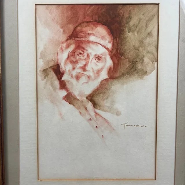 Ted Goerschner Original Oil Painting "The New Arrival" Oil on Rag Paper, Framed - 2
