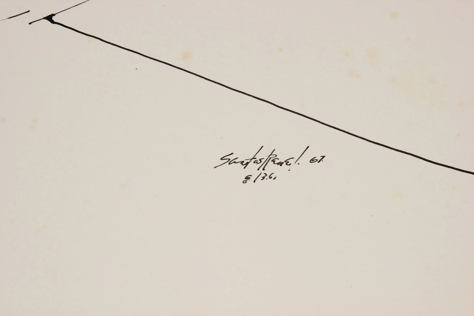 Santos Rene Irizarry "Head" Modernist Abstracted Portrait in Ink, 1967 1967 - 2