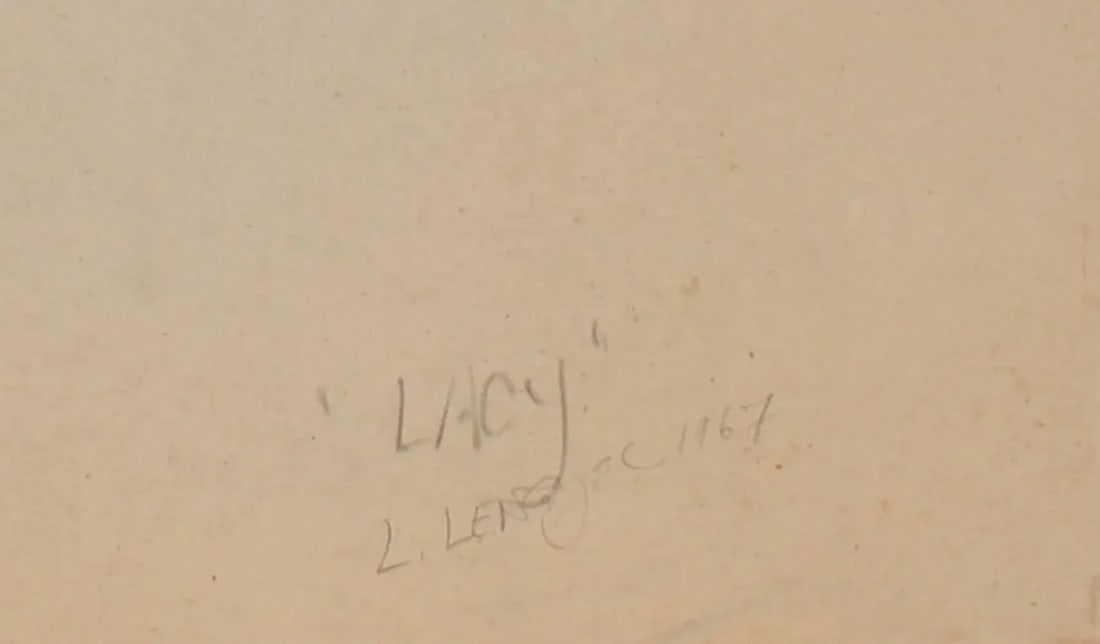 Laura Lengyel "Lacy" Portrait in Profile, Charcoal Drawing, 1967 1967 - 2