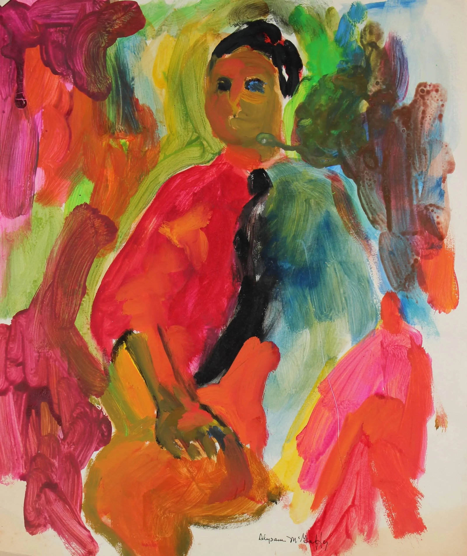 Alysanne McGaffey Bay Area Figurative Portrait Painting, Circa 1960s - 4
