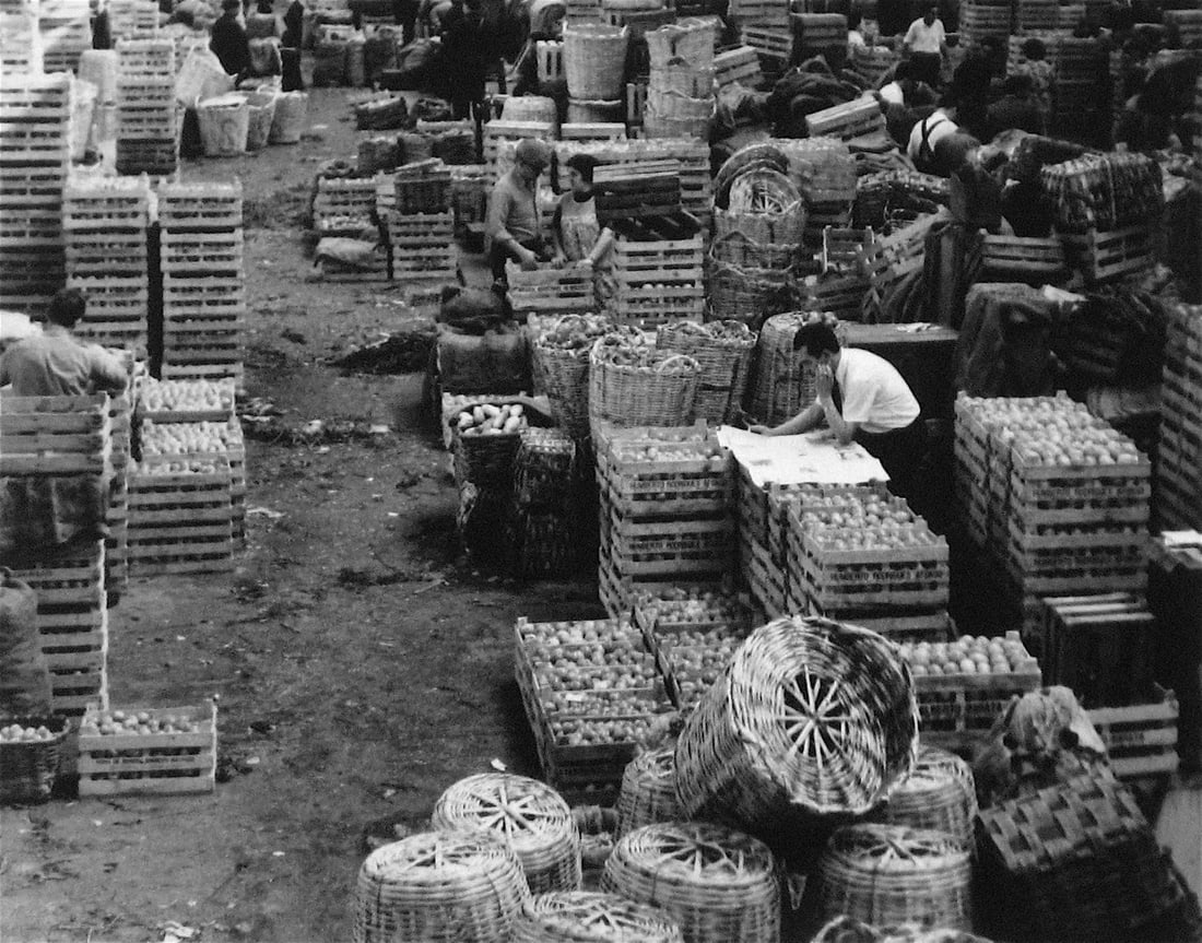 Roz Joseph Lisbon "Portugal Marketplace" Black and White Photograph, 1960s - 2