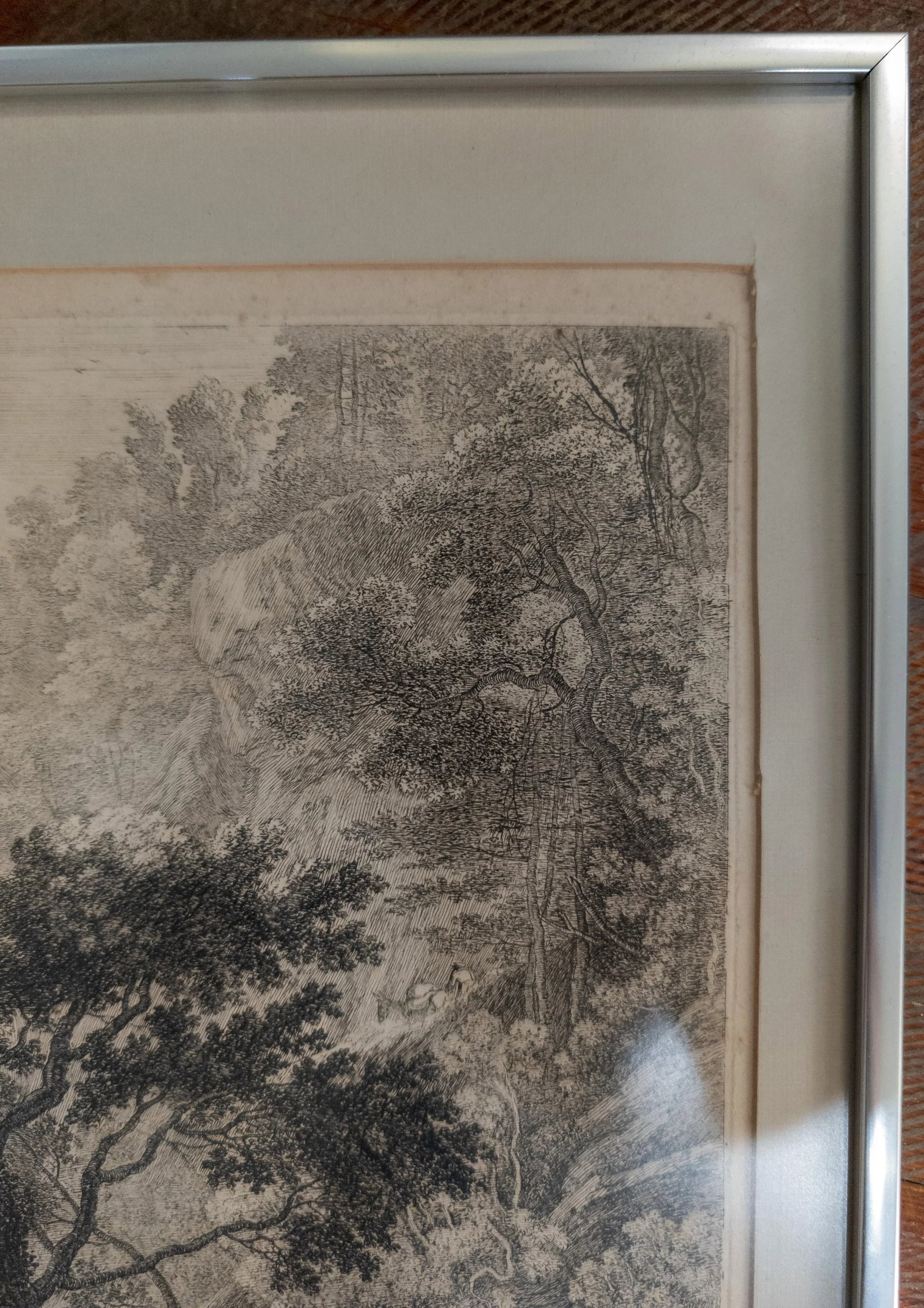 17th Century Copper Engraving Old Master Landscape Print by Herman Van Swanevelt "The Mountain" - 3