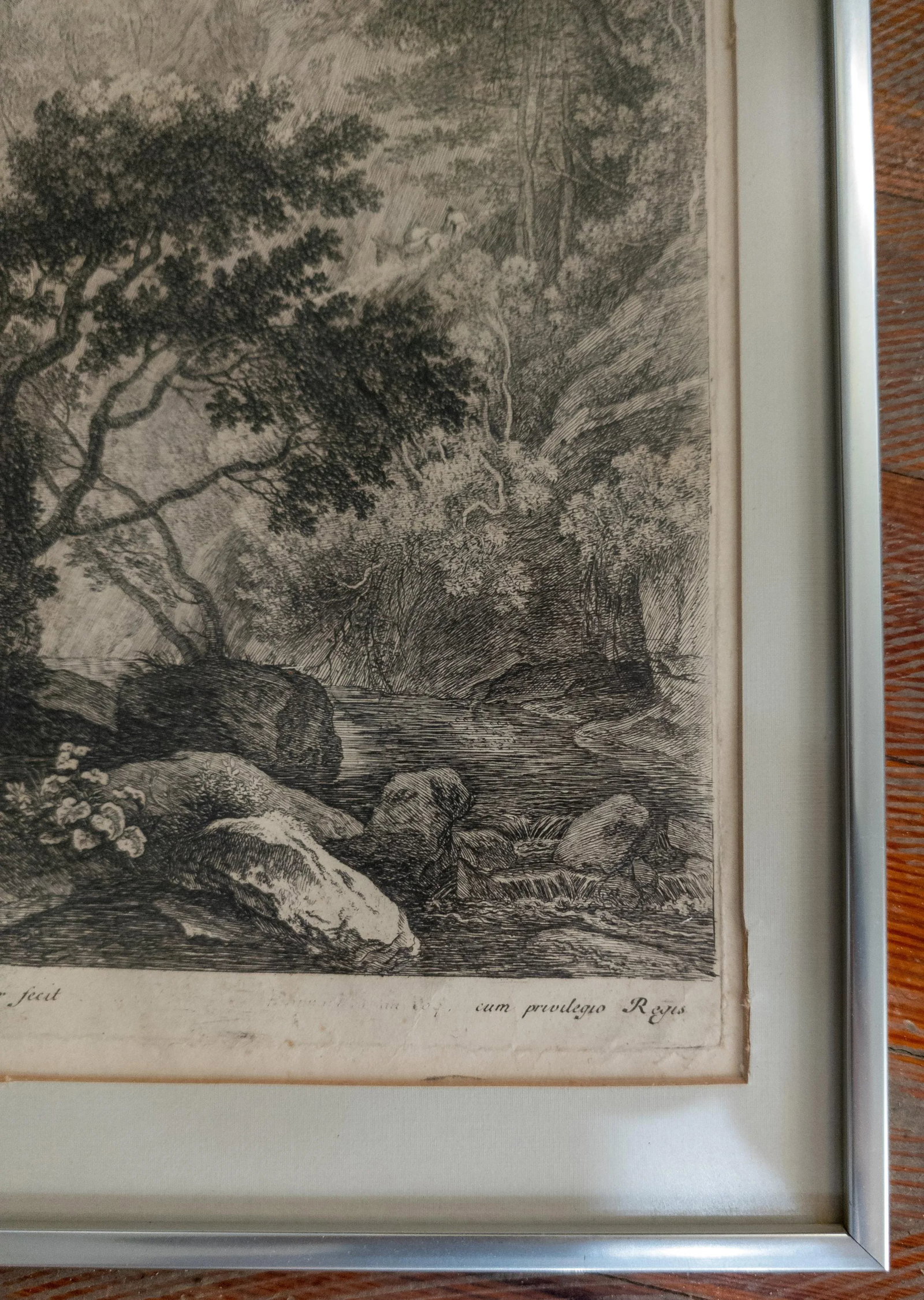 17th Century Copper Engraving Old Master Landscape Print by Herman Van Swanevelt "The Mountain" - 4