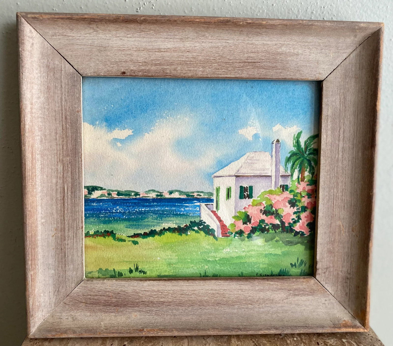 Small Vintage Watercolors of Bermuda Signed F Richardson - a Pair, Framed - 8