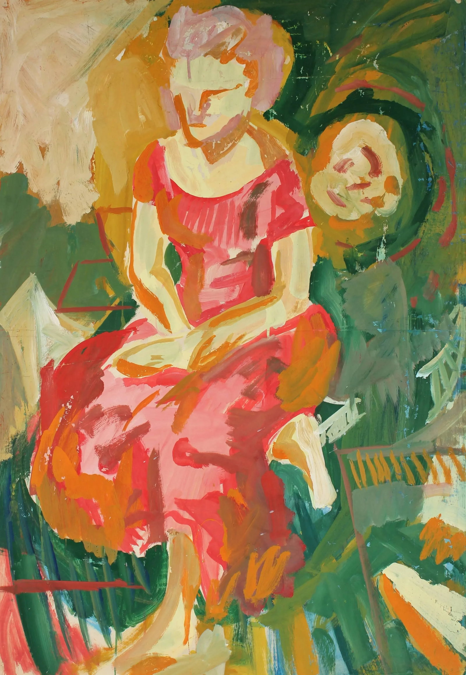 Jack Freeman Figurative Portrait Acrylic Painting, Circa 1960s - 2