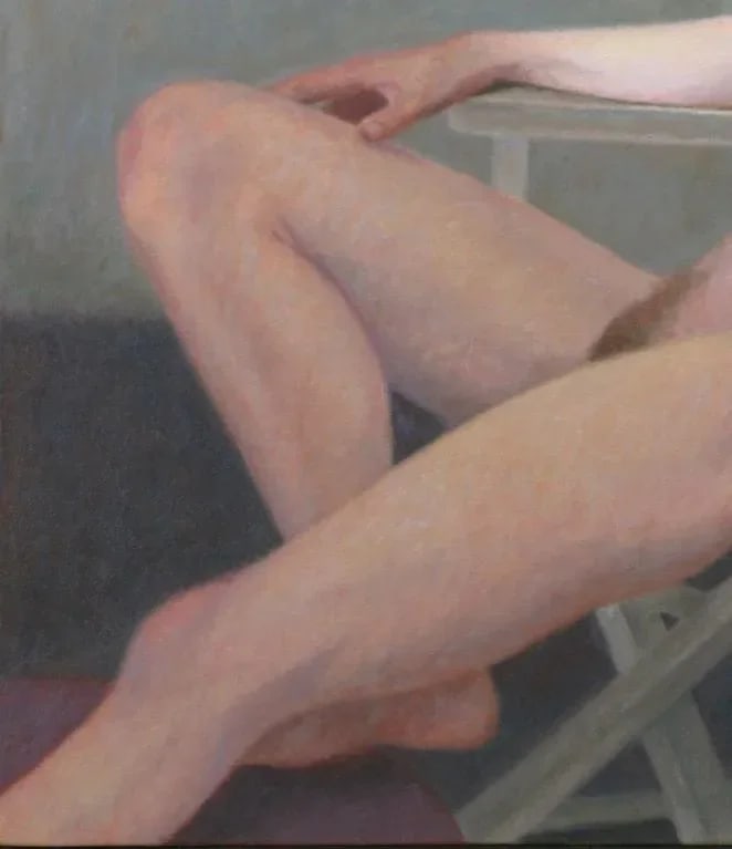 Robert Kinsell 33"x 39" Oil Painting of Reclining Nude Woman - 5