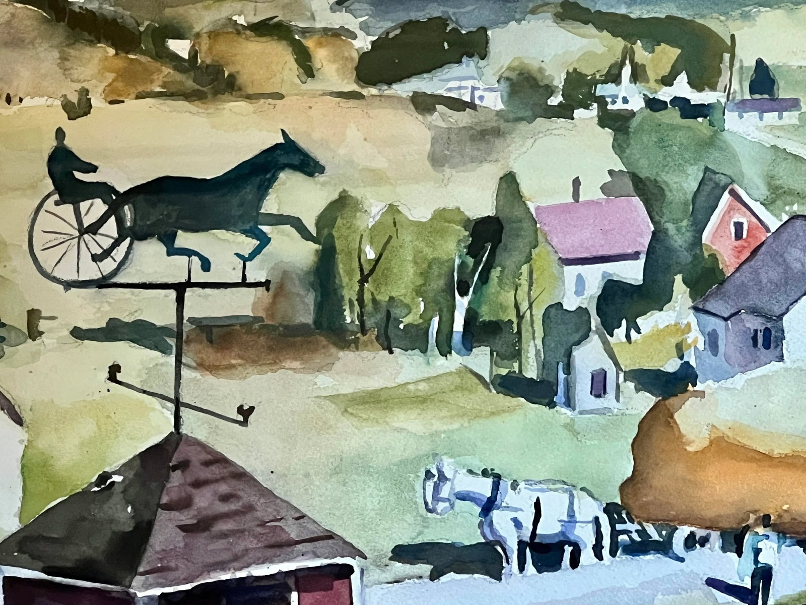 1940s Signed Paul Sample Vermont Landscape Watercolor Painting, Framed - 3