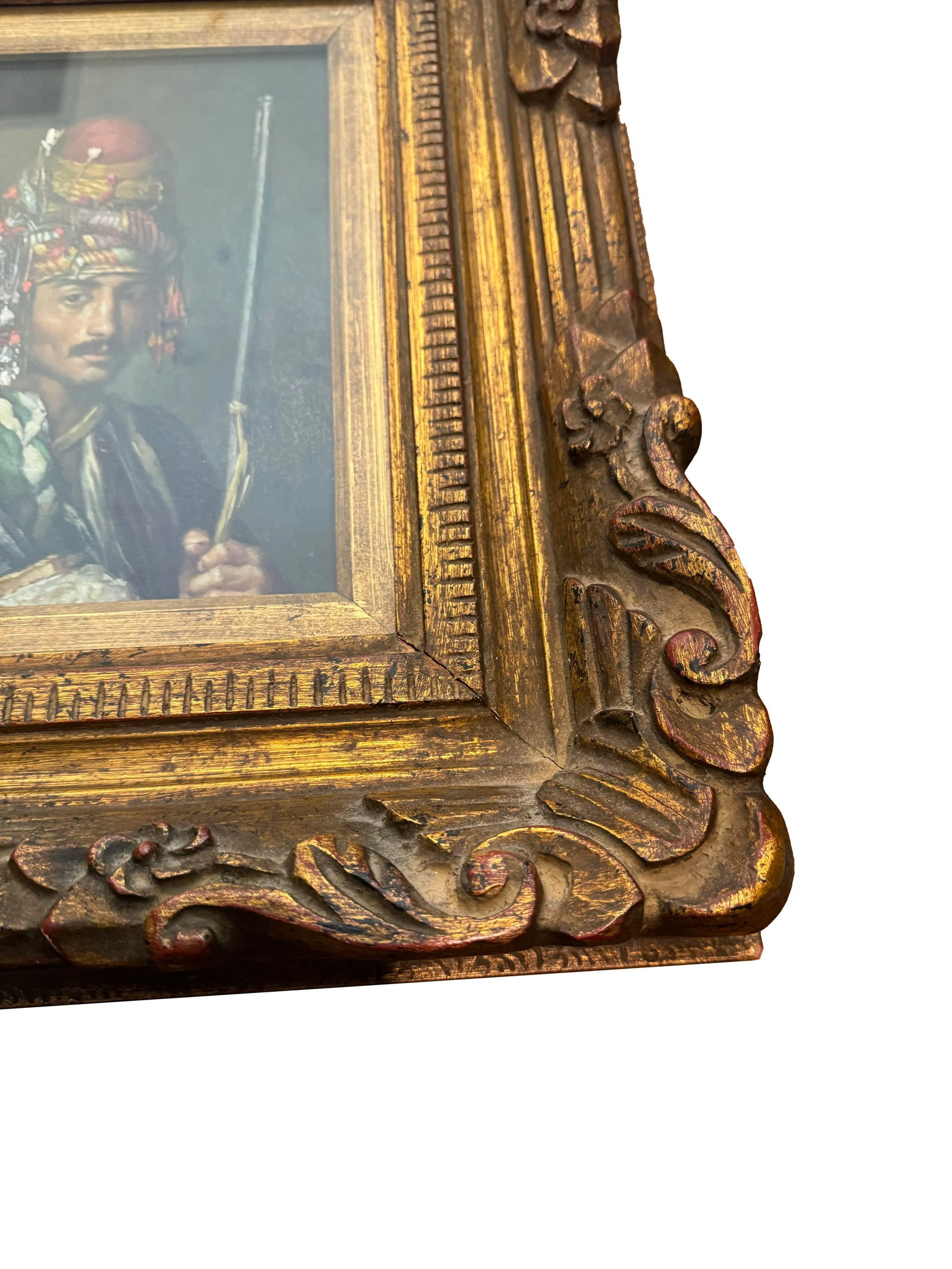Antique Oil Painting Inspired by the Original c.1869 French Masterpiece "Bashi Bazouk" by Jean-Leon - 8