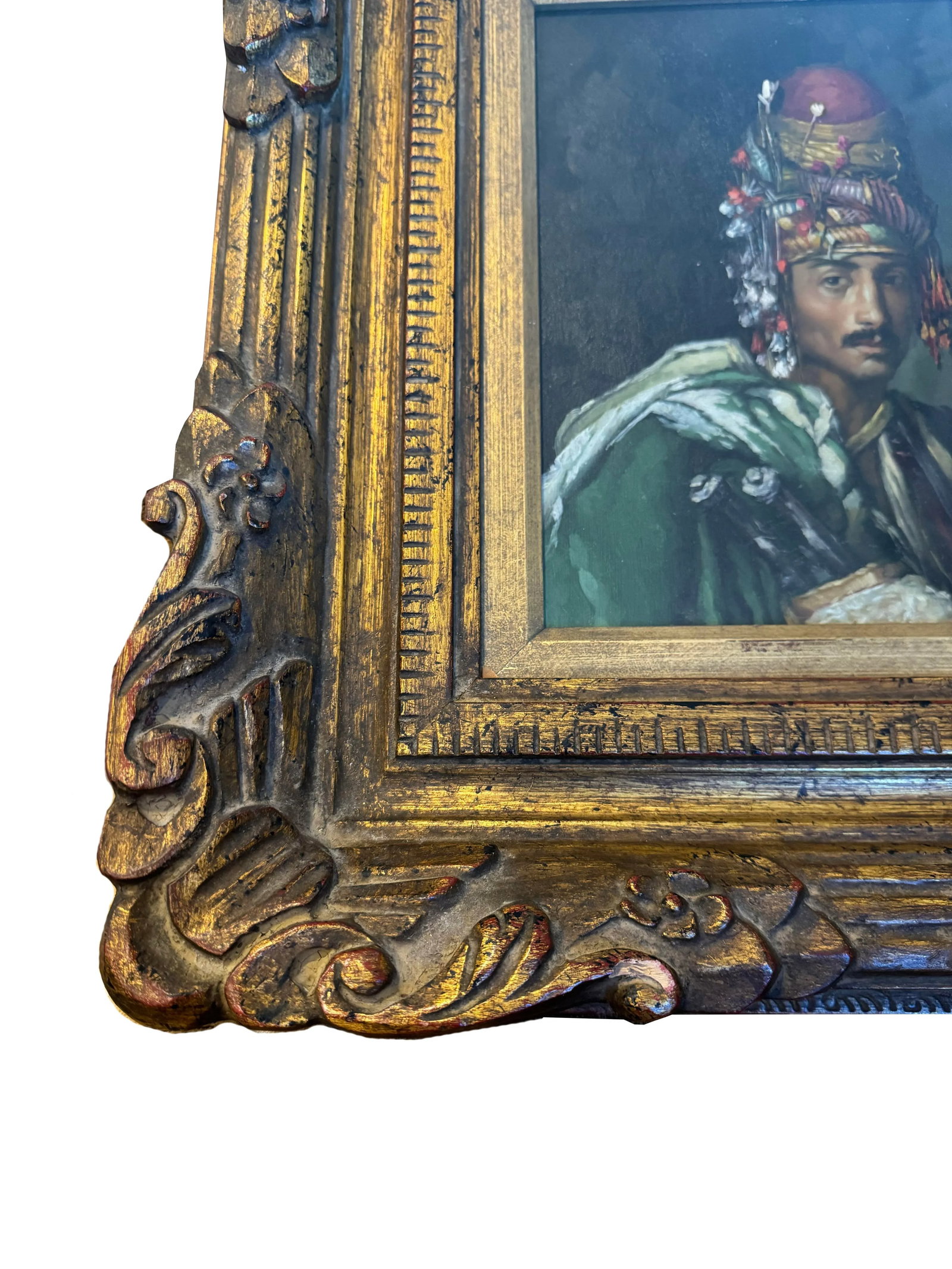 Antique Oil Painting Inspired by the Original c.1869 French Masterpiece "Bashi Bazouk" by Jean-Leon - 9