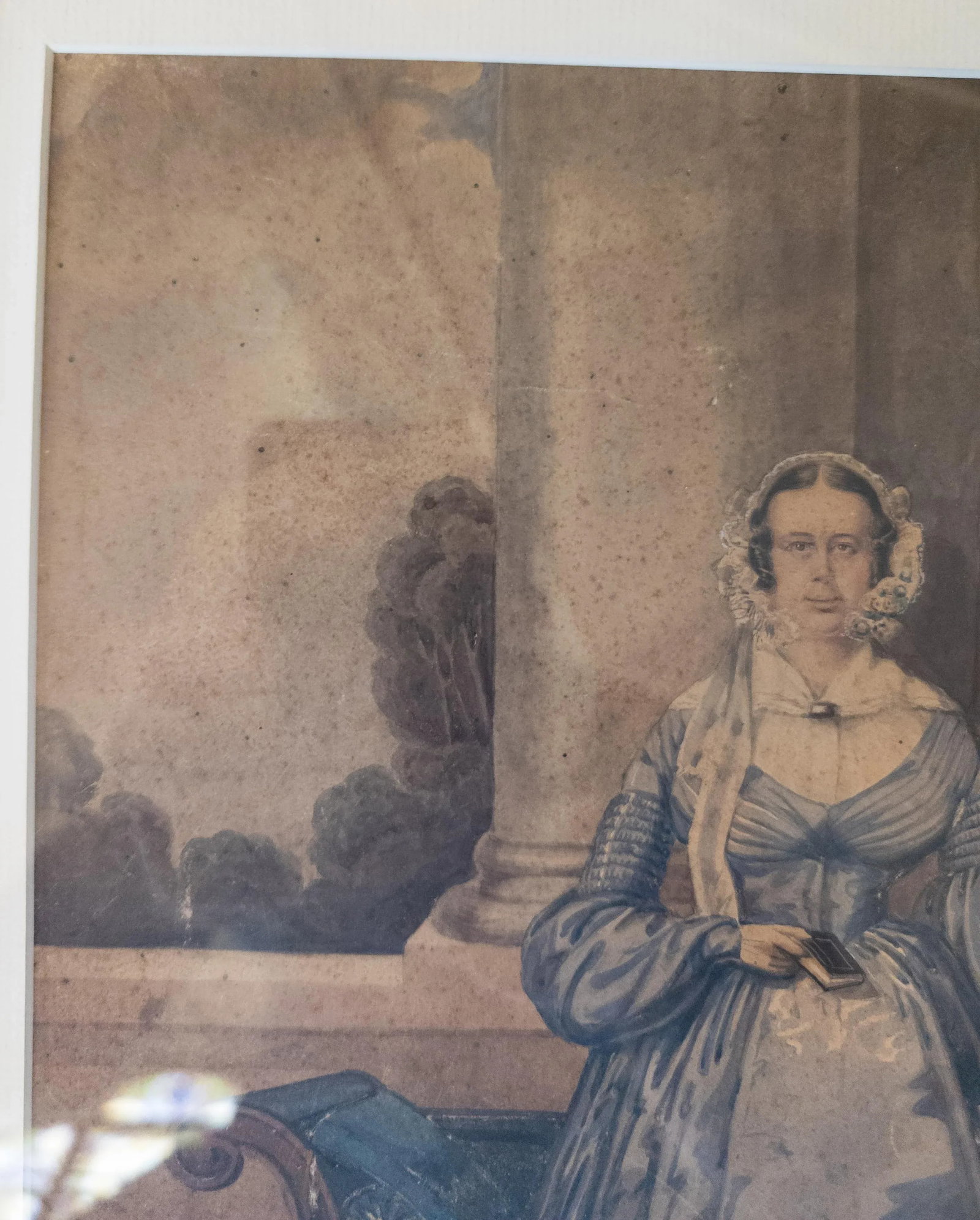 19th Century English Watercolor Portrait Painting of a Lady, Signed H Gilbert - 8